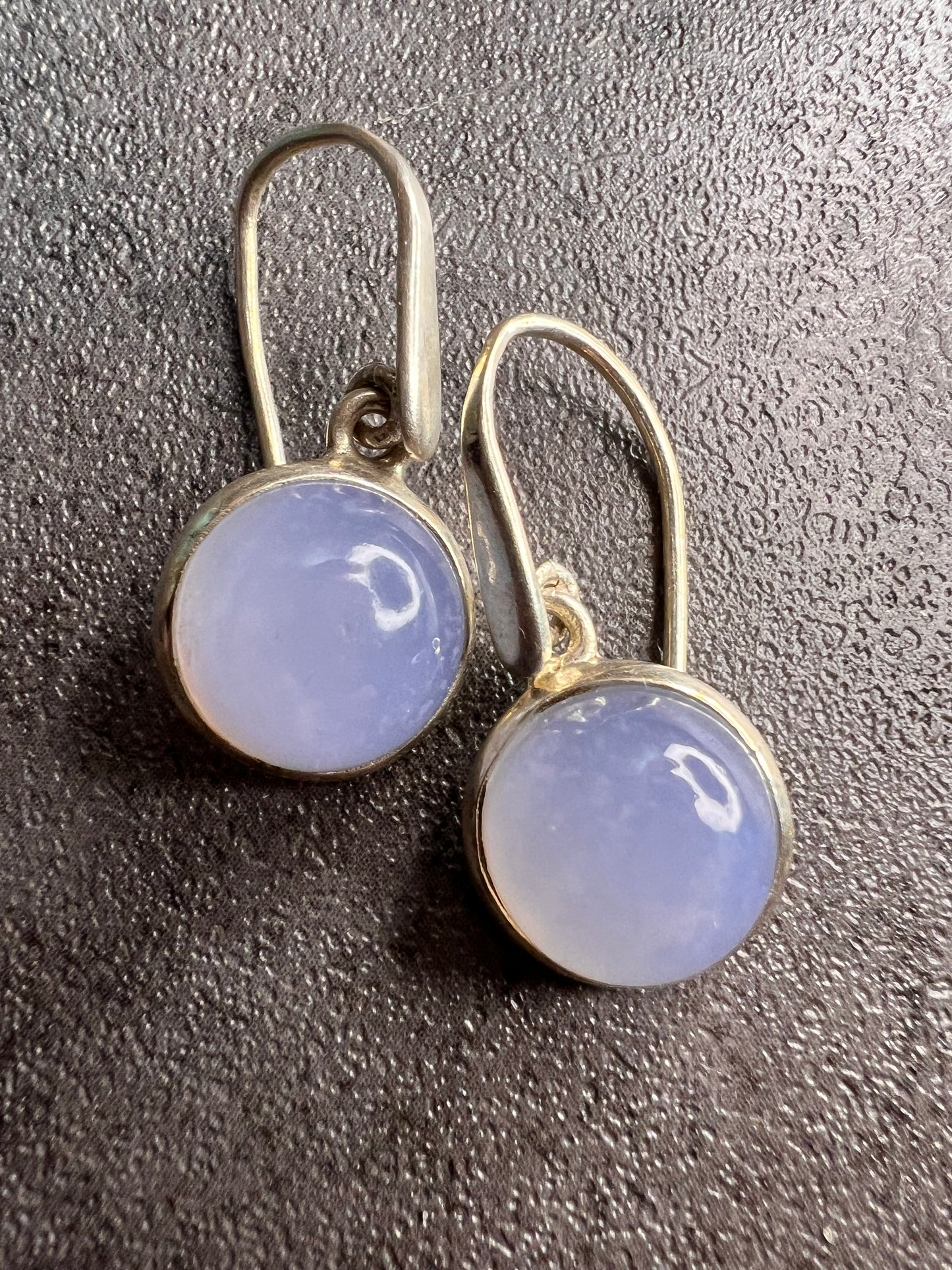 NEW Blue chalcedony sterling silver earrings 4.61 grams