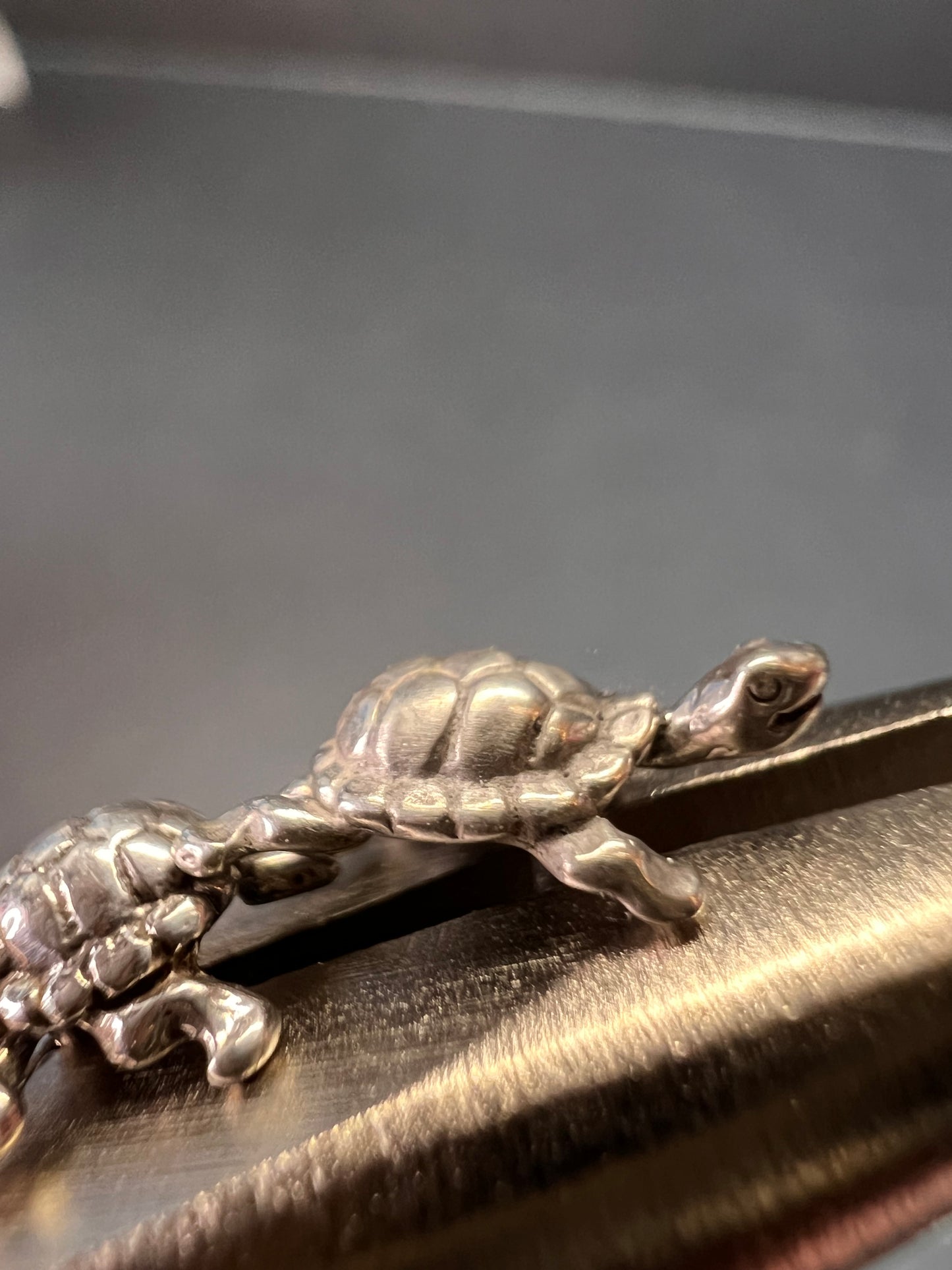 Tiny sterling silver turtle stud earrings