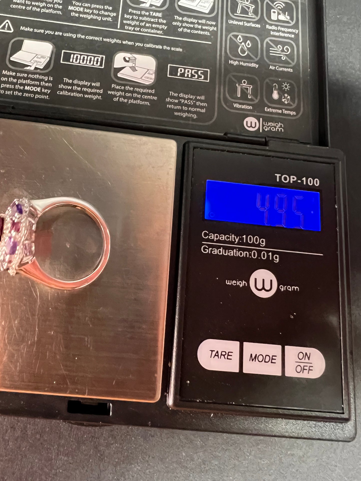 NEW rhodolite garnet and amethyst ring in sterling silver size 7