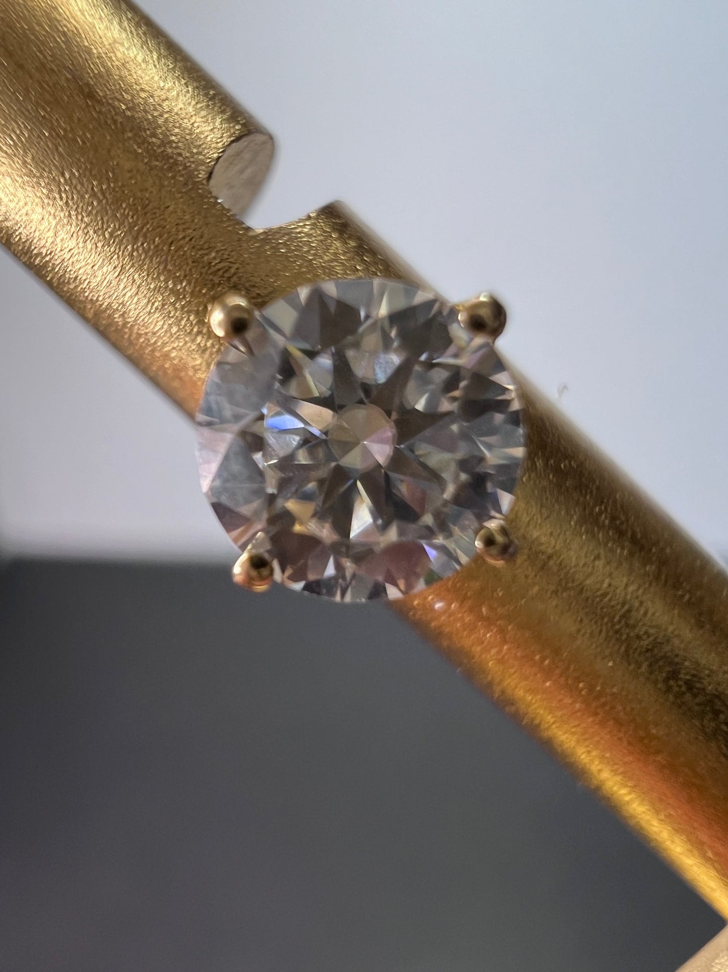 10k yellow gold moissanite stud earrings 4.8mm