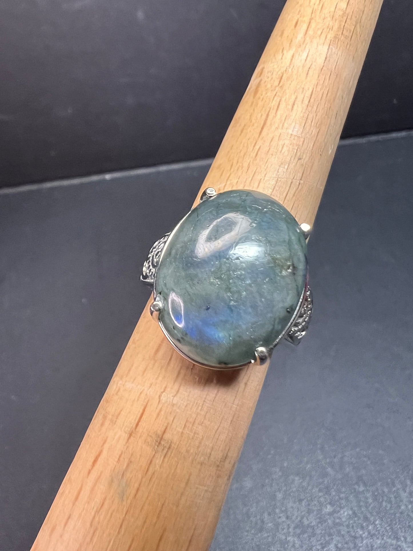 NEW Labradorite stainless steel ring size 7