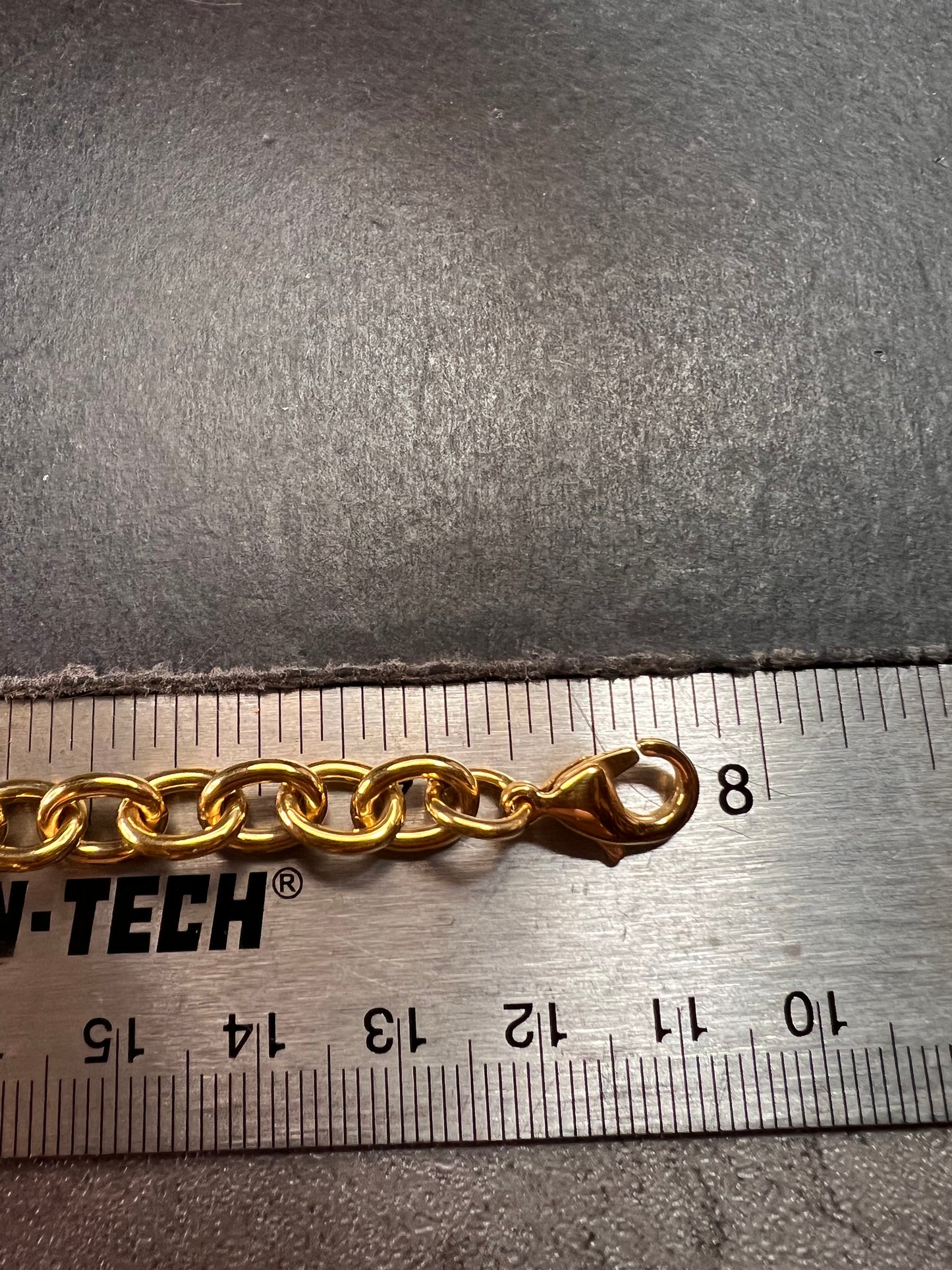 EDFORCE Gold Tone Stainless Steel Chunky Link Heart Charm Bracelet 7.5" NWOT