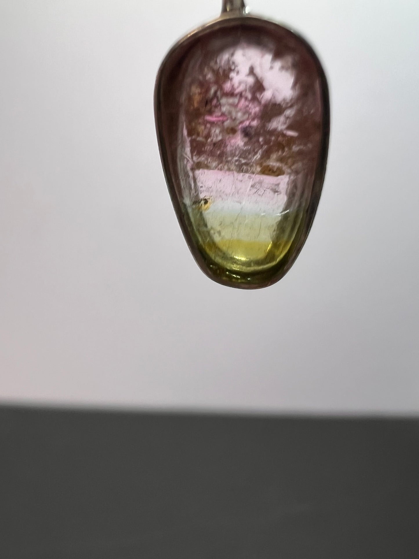 NEW Watermelon tourmaline sterling silver pendant 1.12 grams