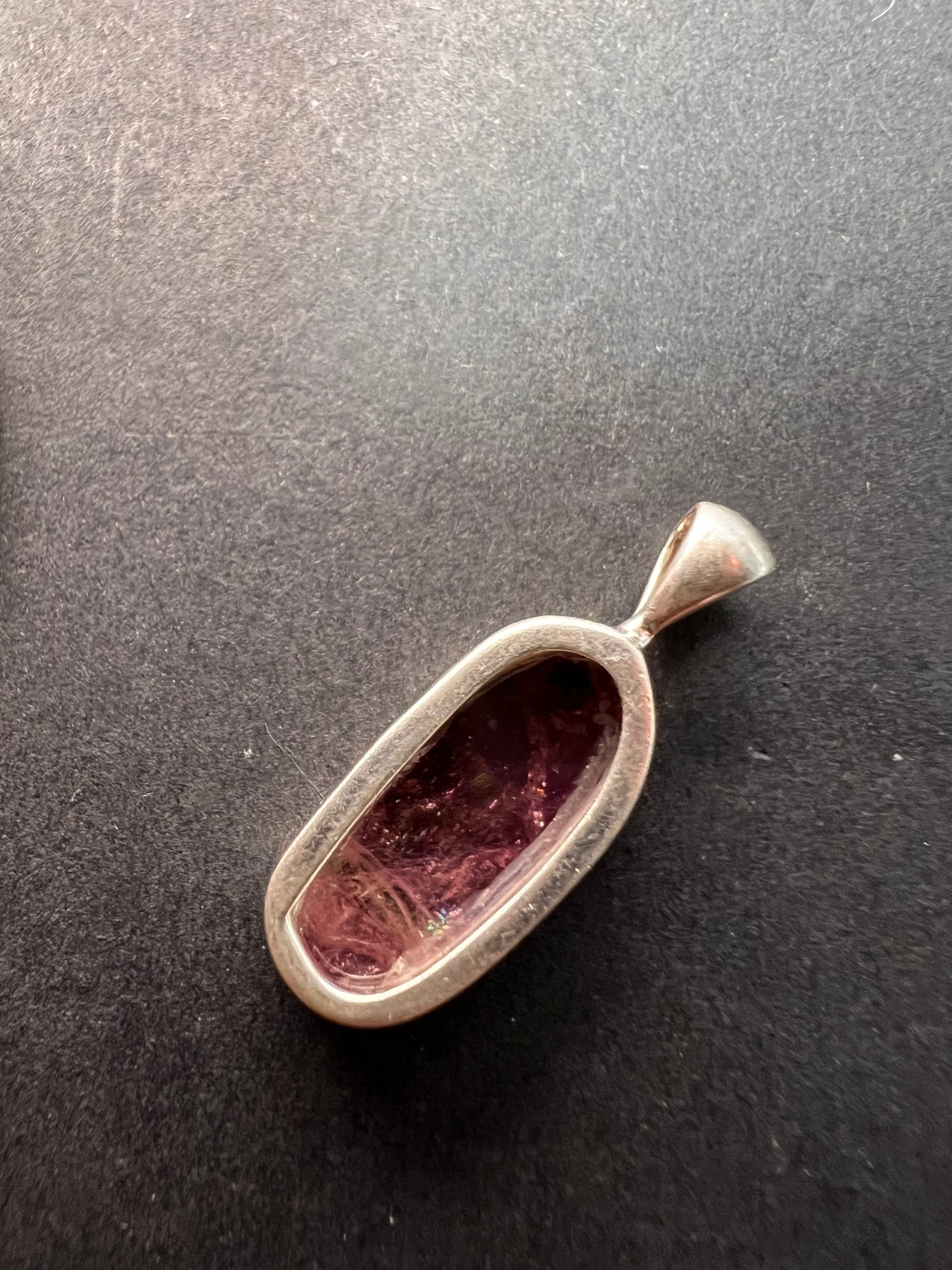NEW pink/ bi color tourmaline sterling silver pendant 1.28 grams