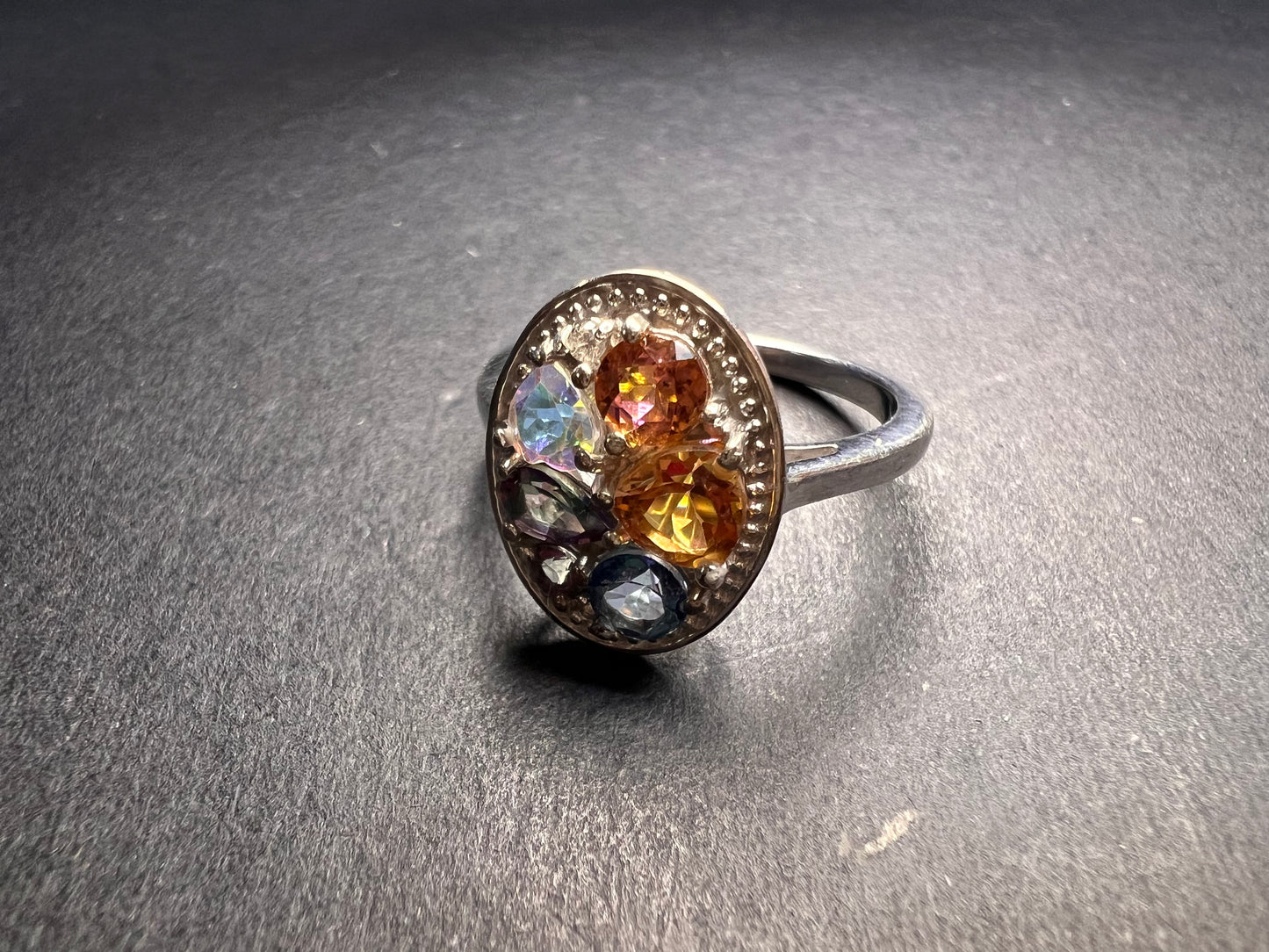 NEW cosmic mystic topaz ring in sterling silver size 8