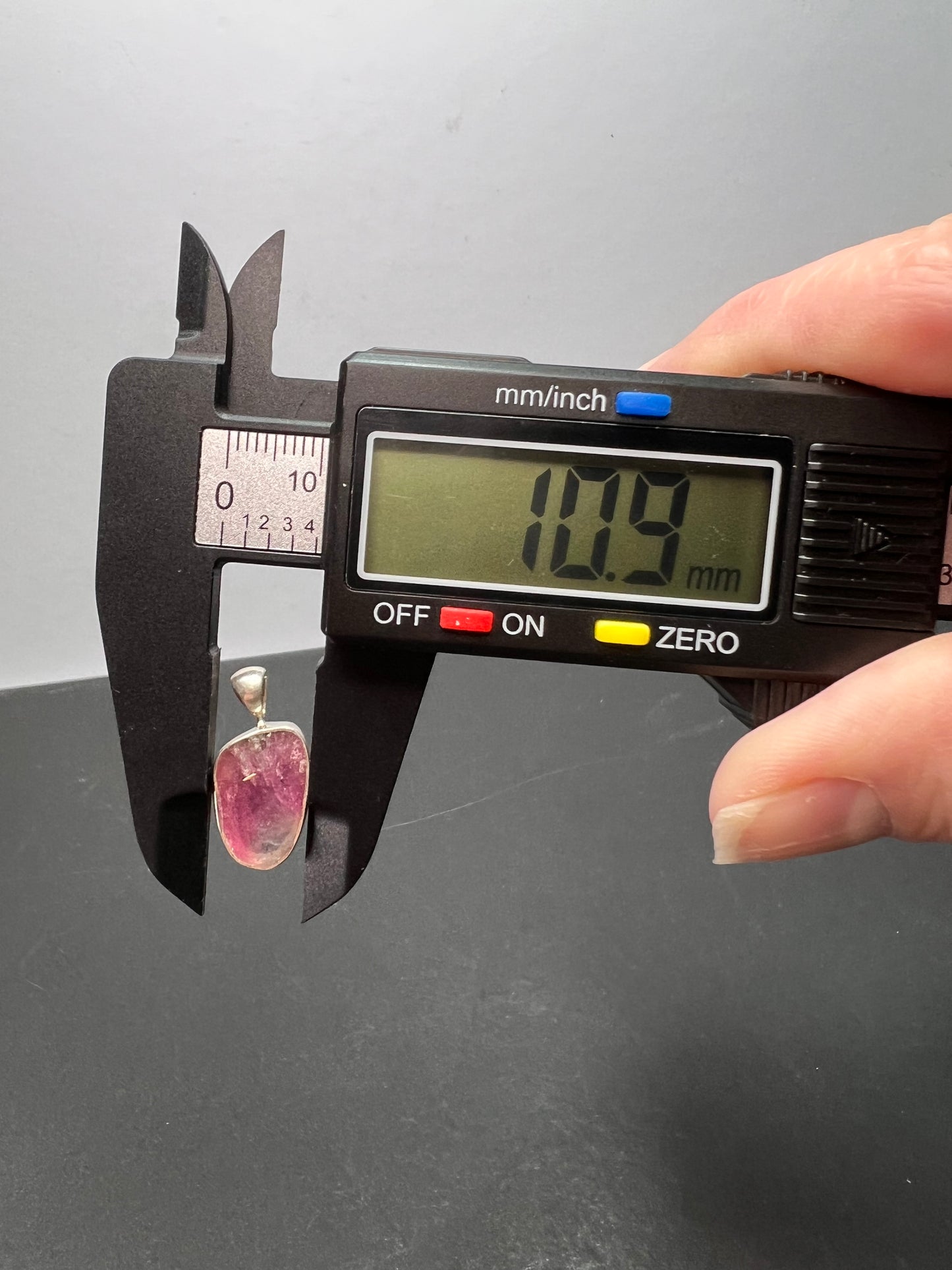 NEW Pink and white tourmaline sterling silver pendant 1.68 grams