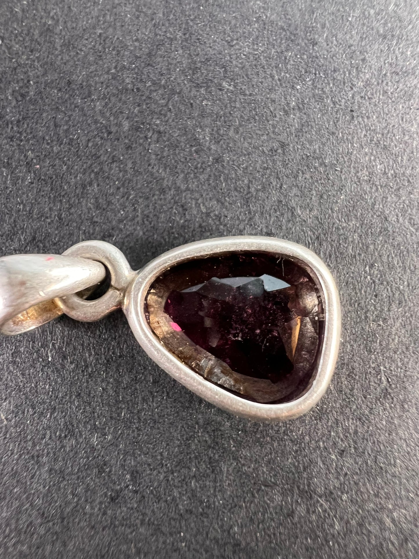 NEW Rubellite pink tourmaline sterling silver pendant 1.65 grams