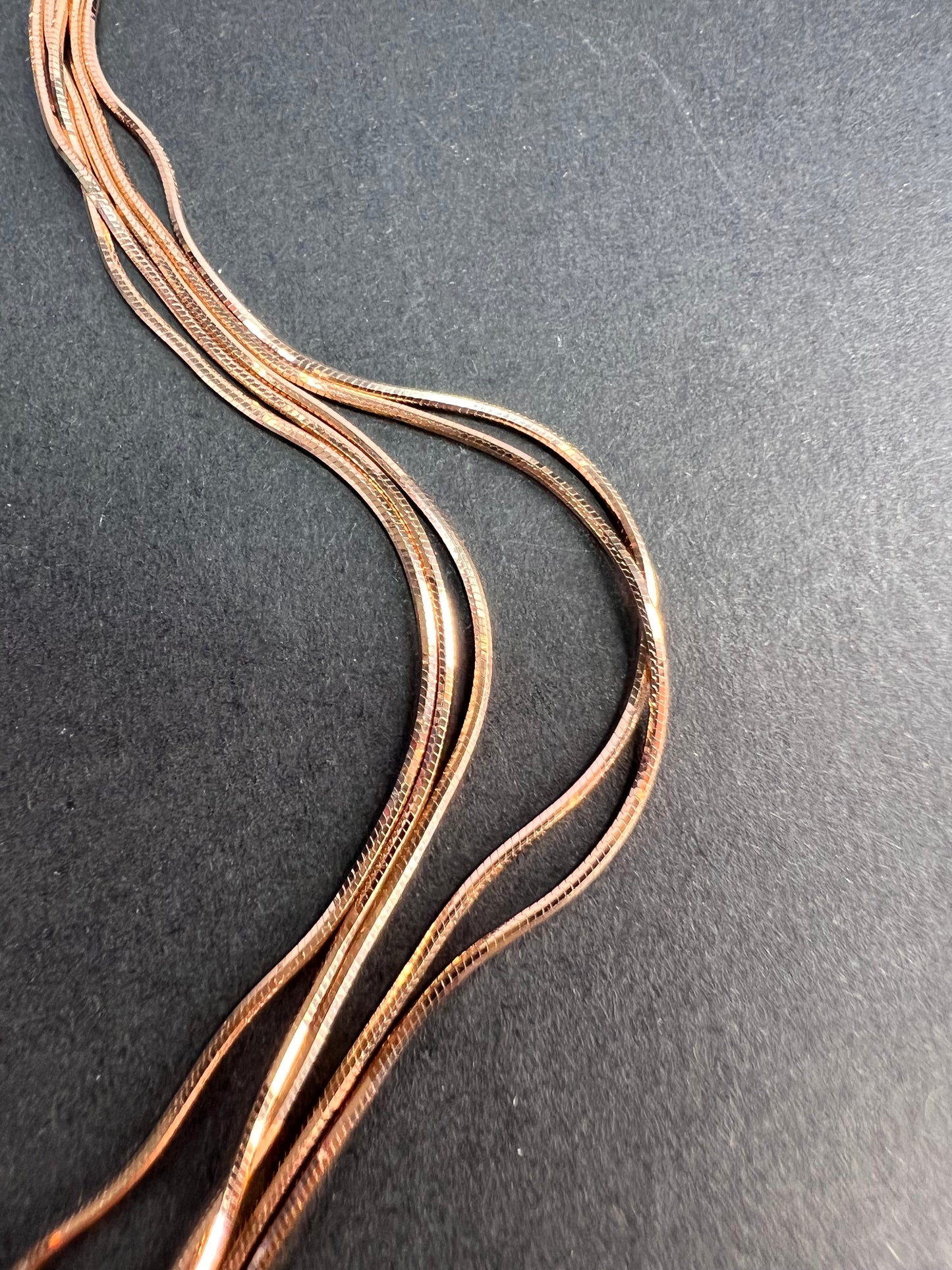 NEW Italian rose gold over sterling silver multi row chain necklace-18 inch