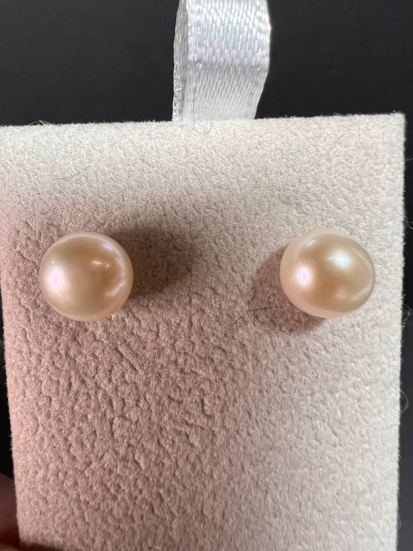NEW white freshwater pearl stud earrings in sterling silver