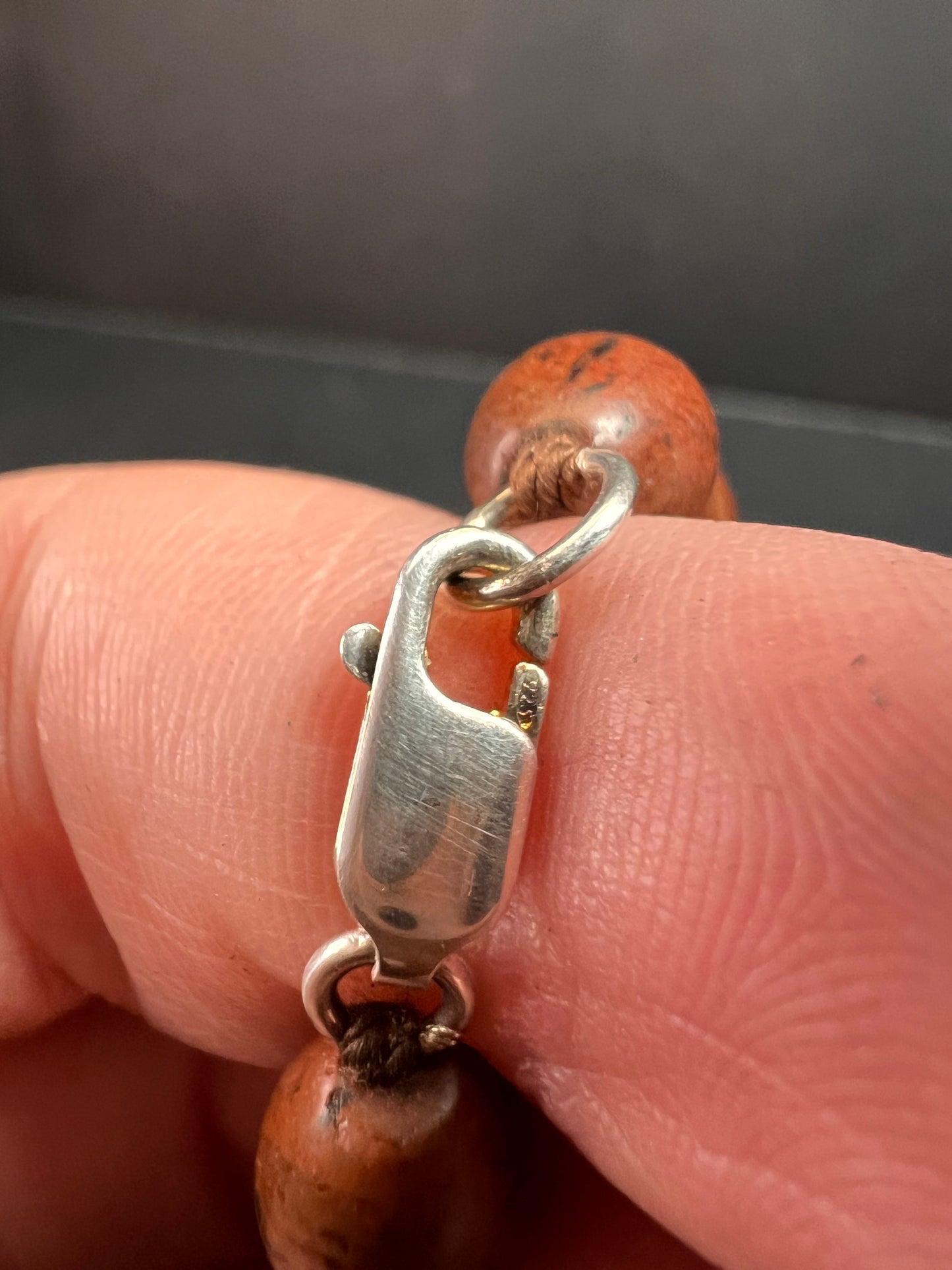 NEW Mahogany obsidian knotted 36 inch necklace with sterling silver clasp