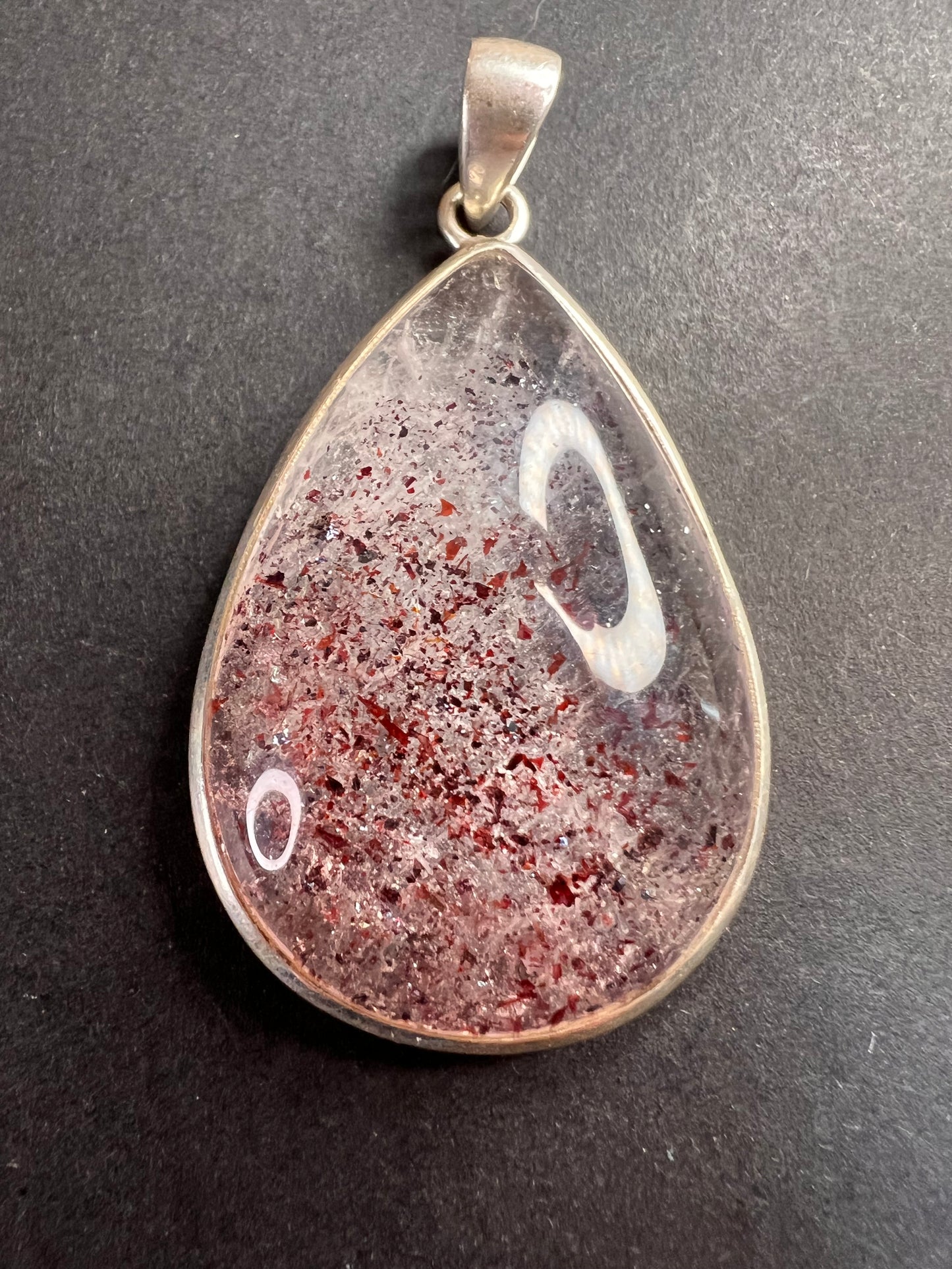 NEW Lepidocrocite super 7 sterling silver teardrop pendant 17.5 grams