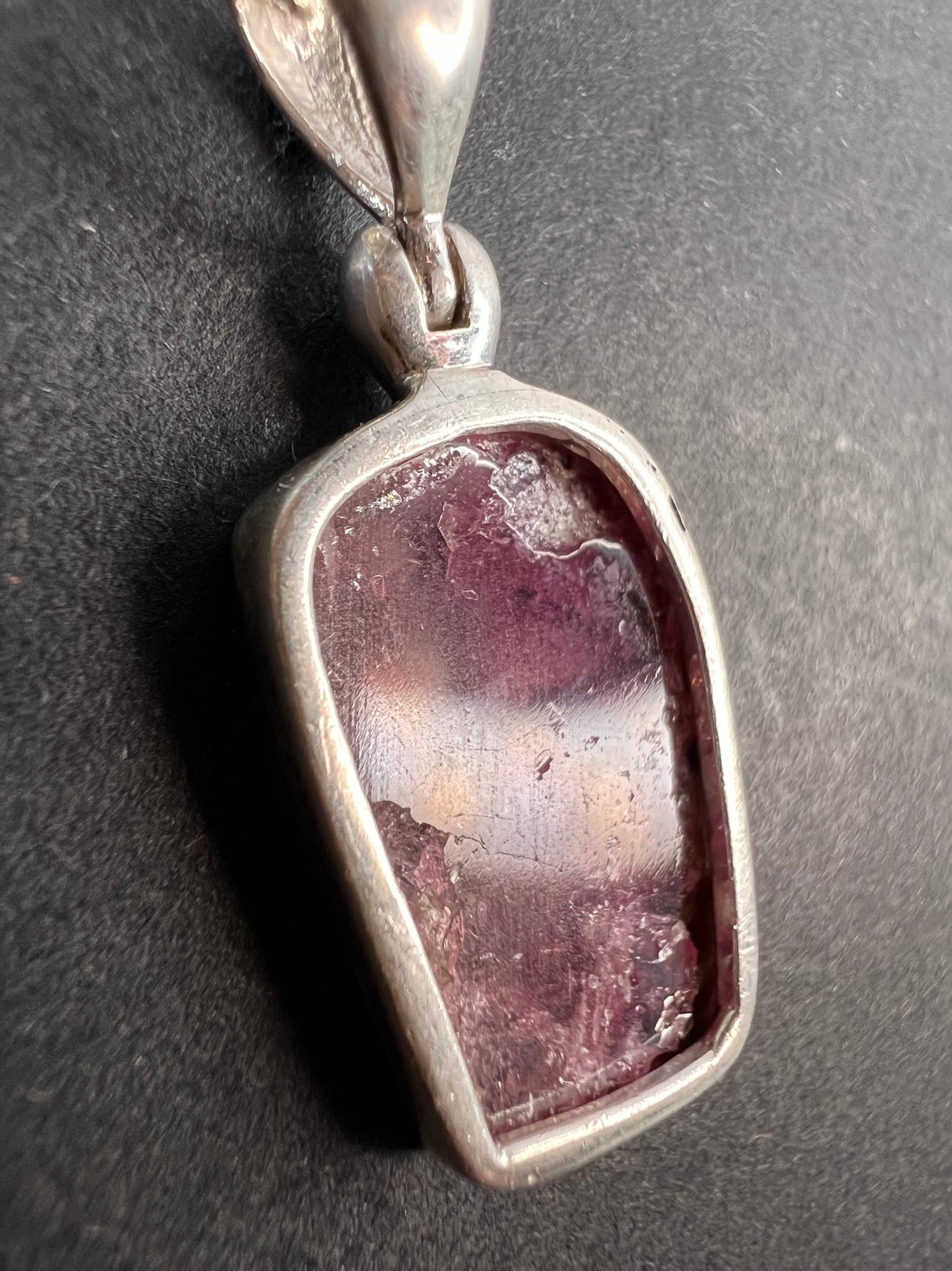 NEW Pink bi color tourmaline sterling silver pendant 2.32 grams