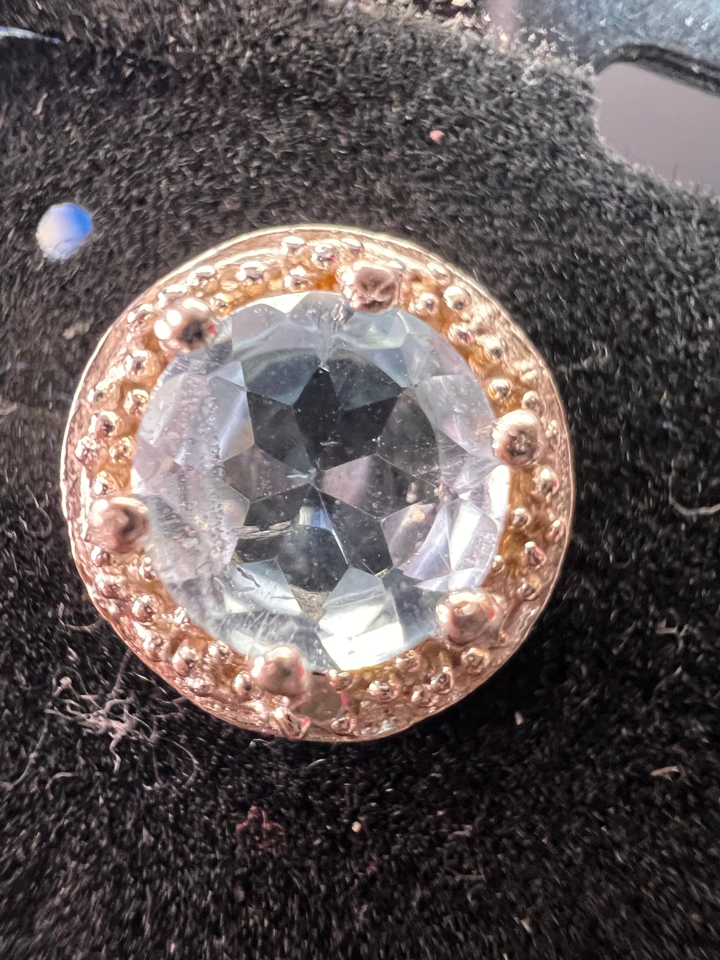 NEW blue topaz and diamond sterling silver stud earrings