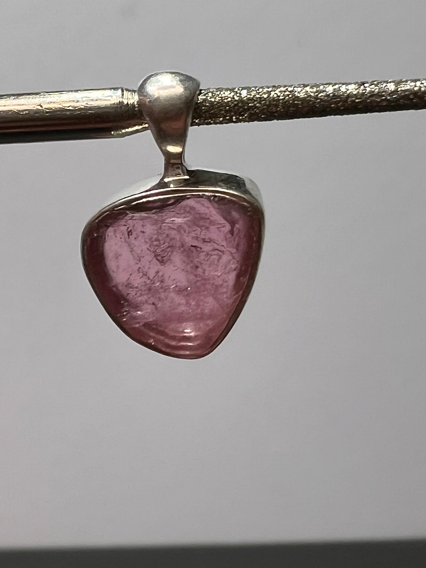 NEW Pink tourmaline sterling silver pendant 1.29 grams