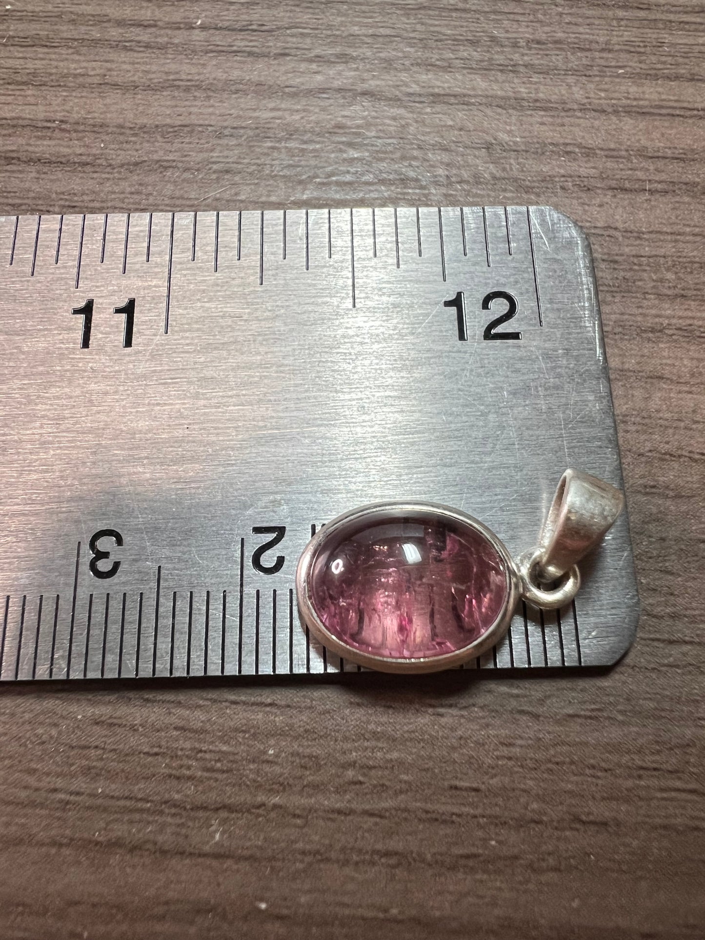 NEW Pink Rubellite tourmaline sterling silver pendant 1.87 grams