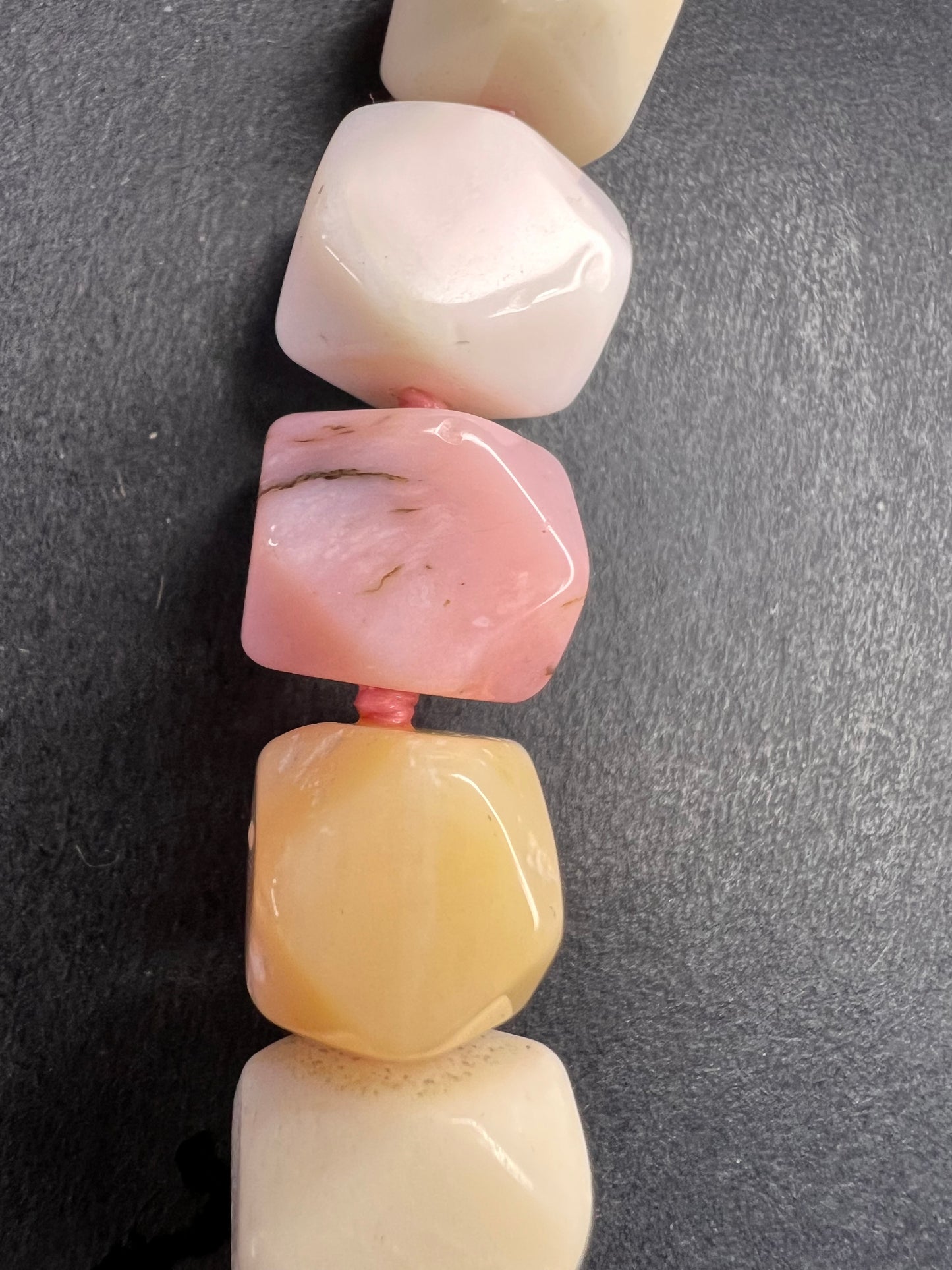 NEW pink opal and rose quartz Sterling silver necklace