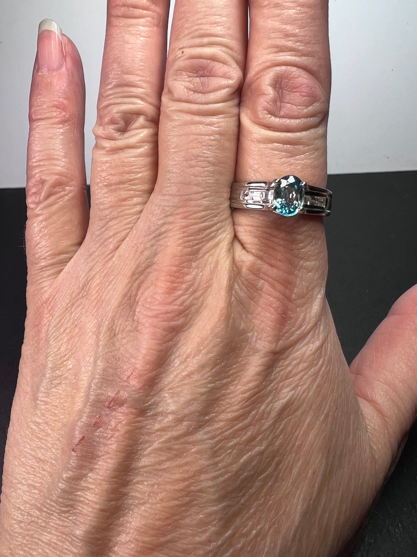 Blue & White Topaz Ring | Sterling Silver Ring size 10