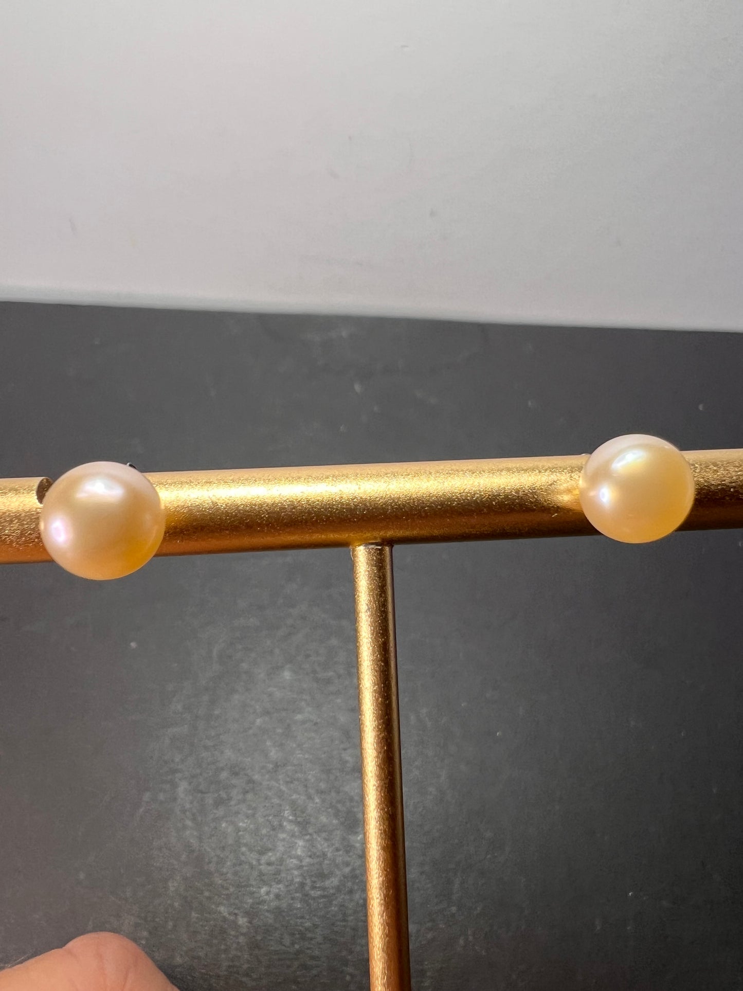 8 mm cultured pearl stud Sterling silver earrings