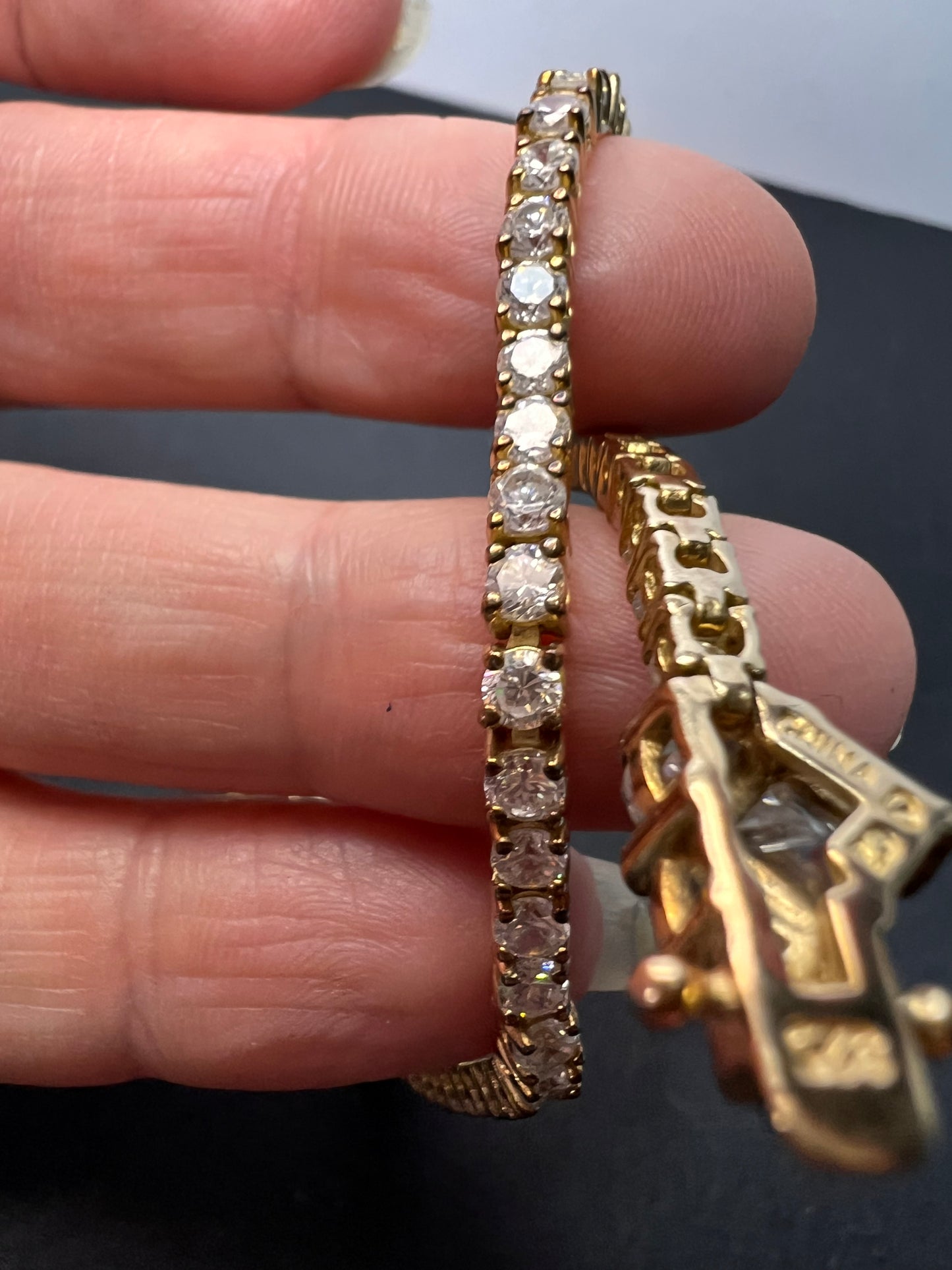Ross Simons 10ctw 18k gold over sterling silver tennis bracelet