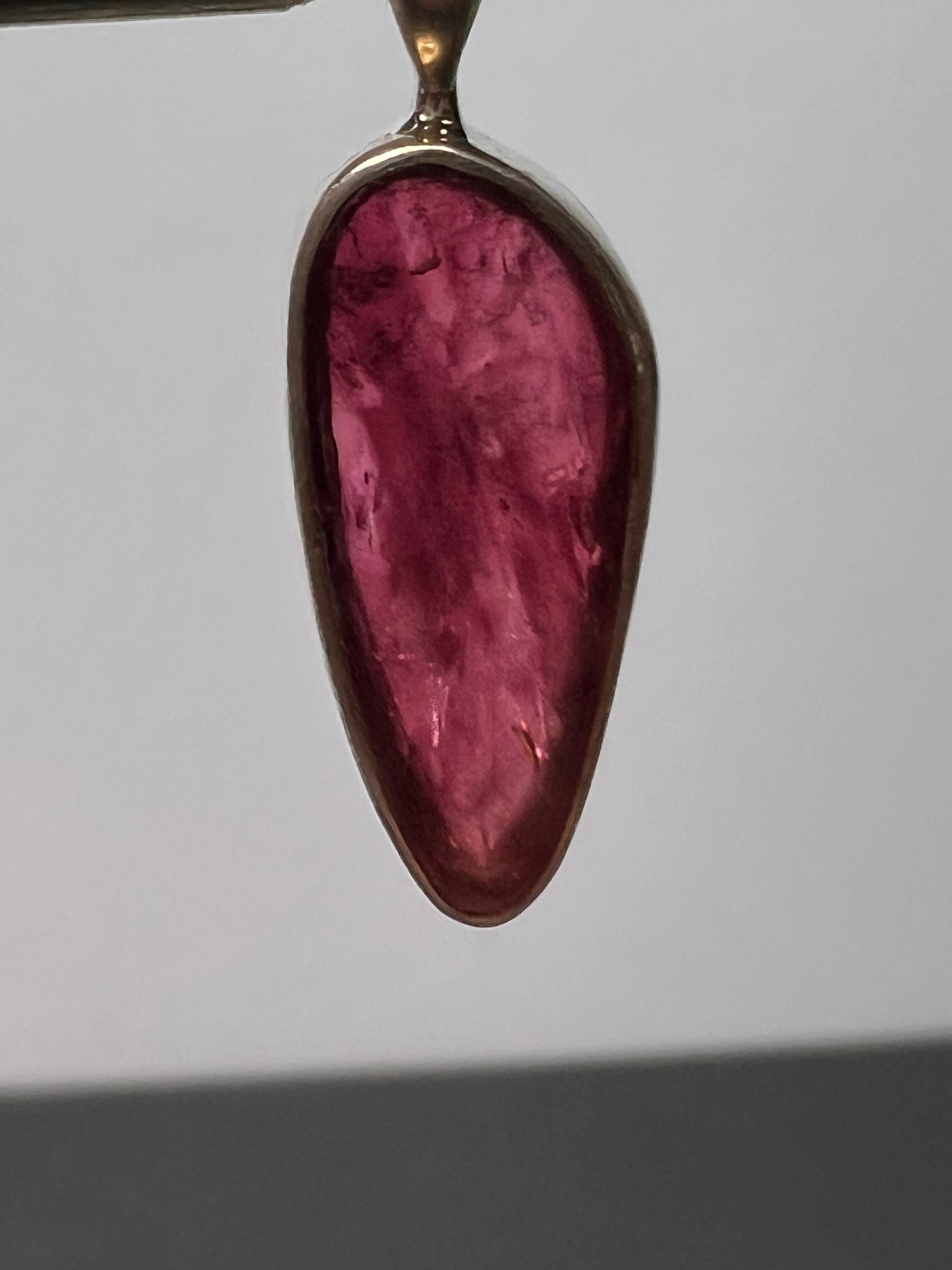 NEW pink tourmaline/ rubellite sterling silver pendant 1.59 grams