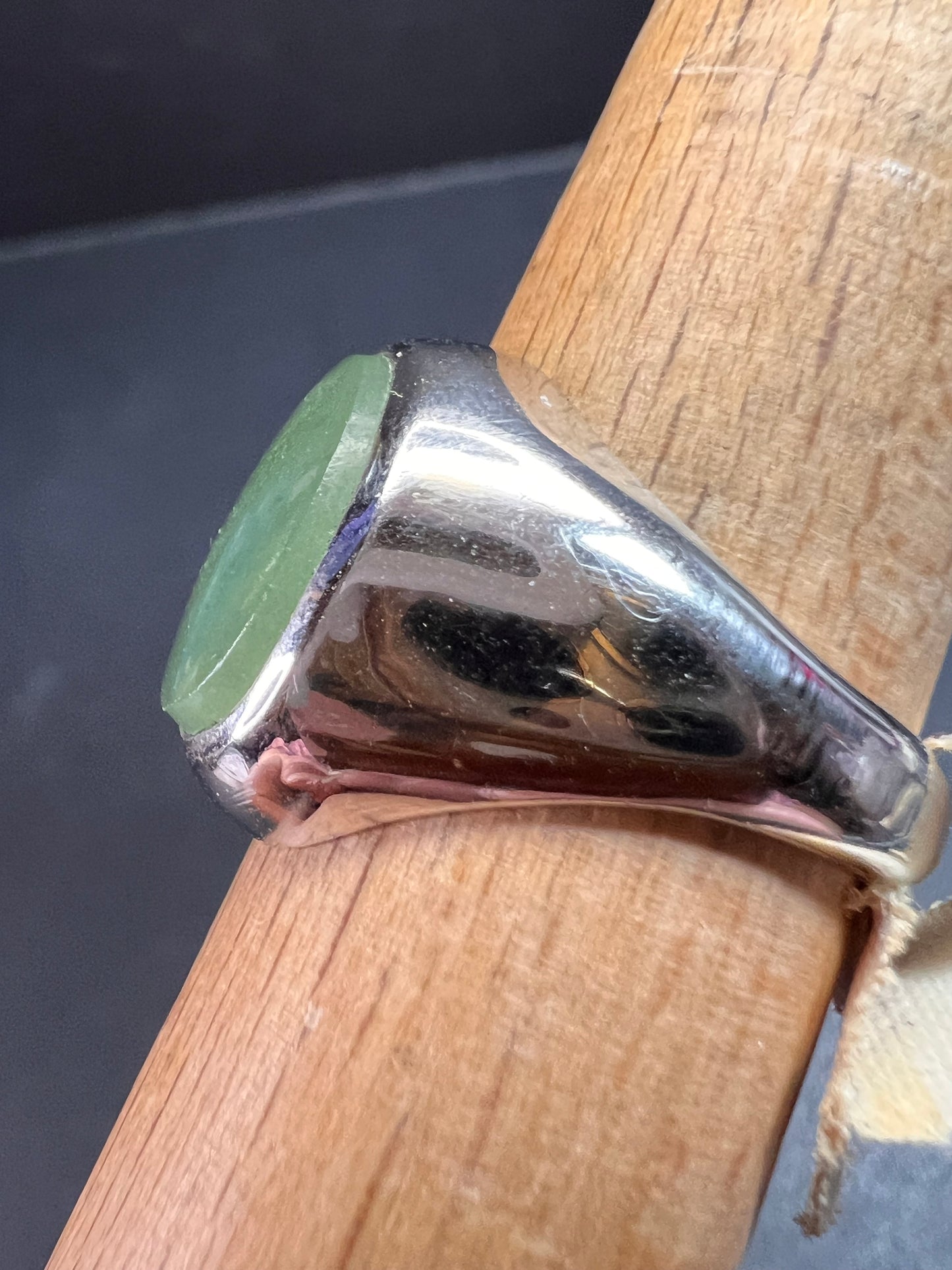 Vintage jade Pa Ha Co sterling silver ring size 8