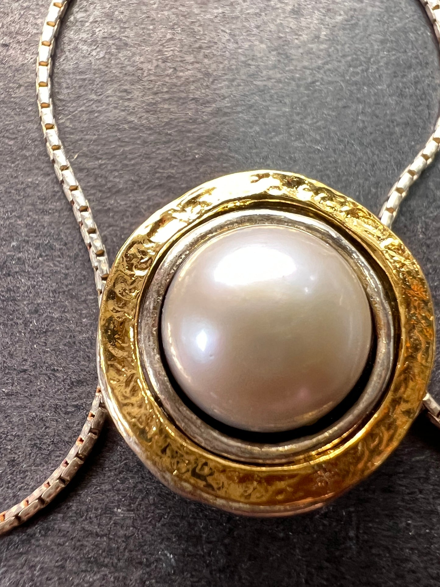 Silver Cultured Freshwater Pearl Sterling Silver With 14k Yellow Gold Over Accent Necklace