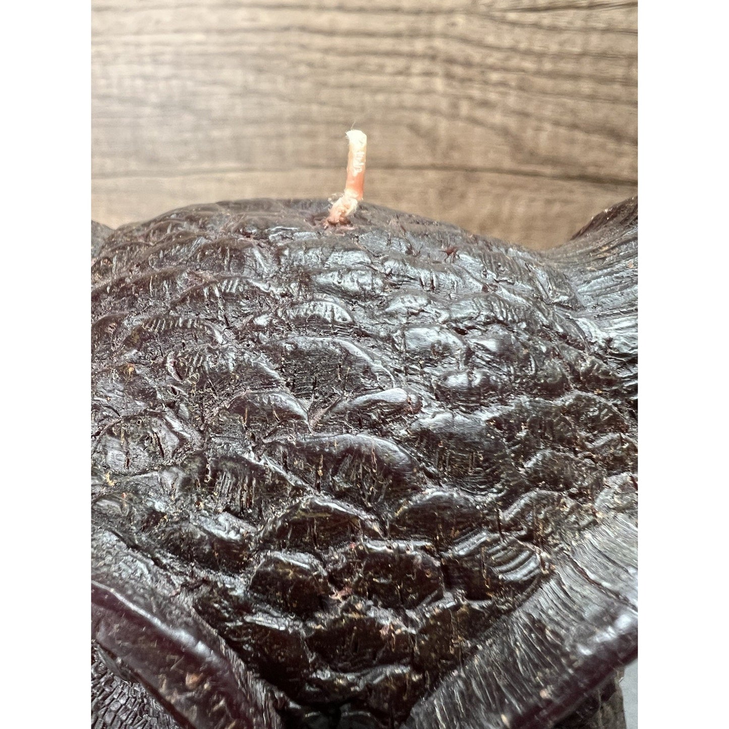 Vtg Wax Owl Sculpture Candle Large 6.75" Handmade Art Collectable