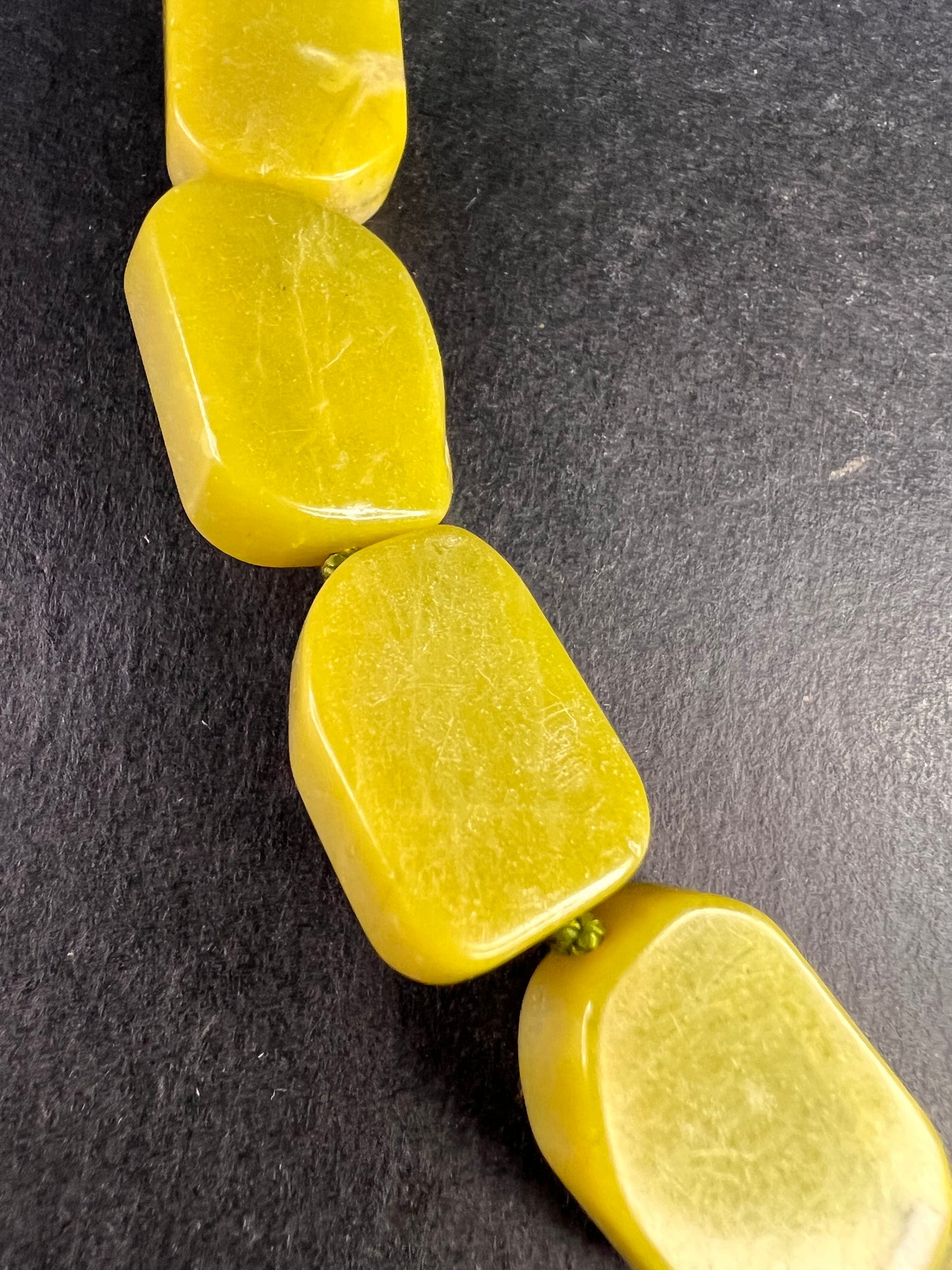 NEW olive serpentine necklace with sterling silver clasp