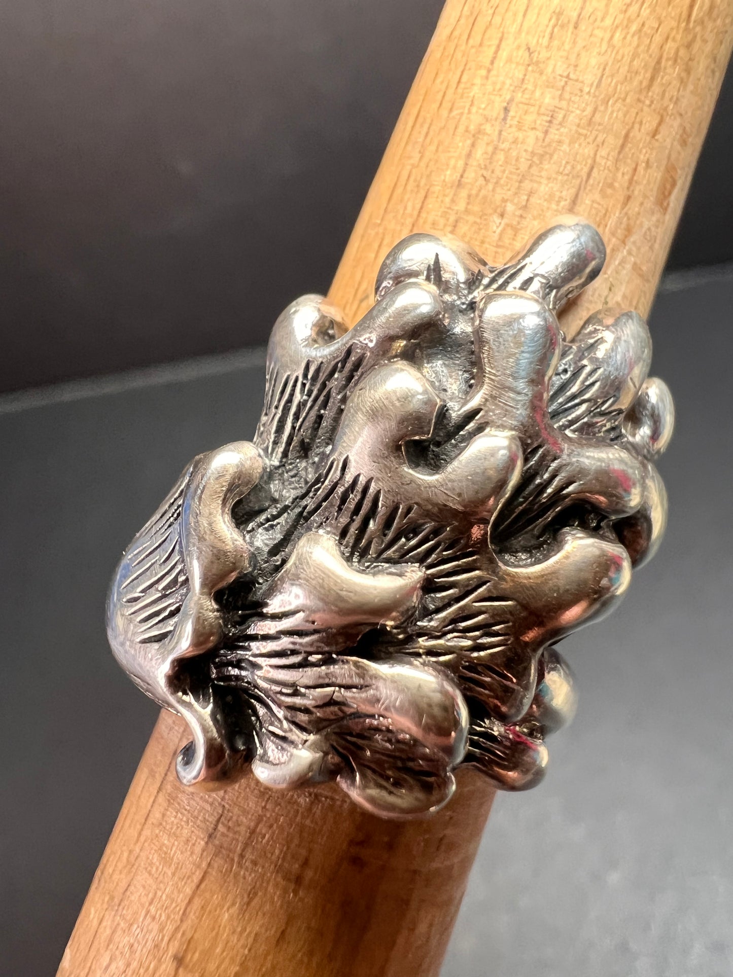 Sterling silver fungi coral ring size 7
