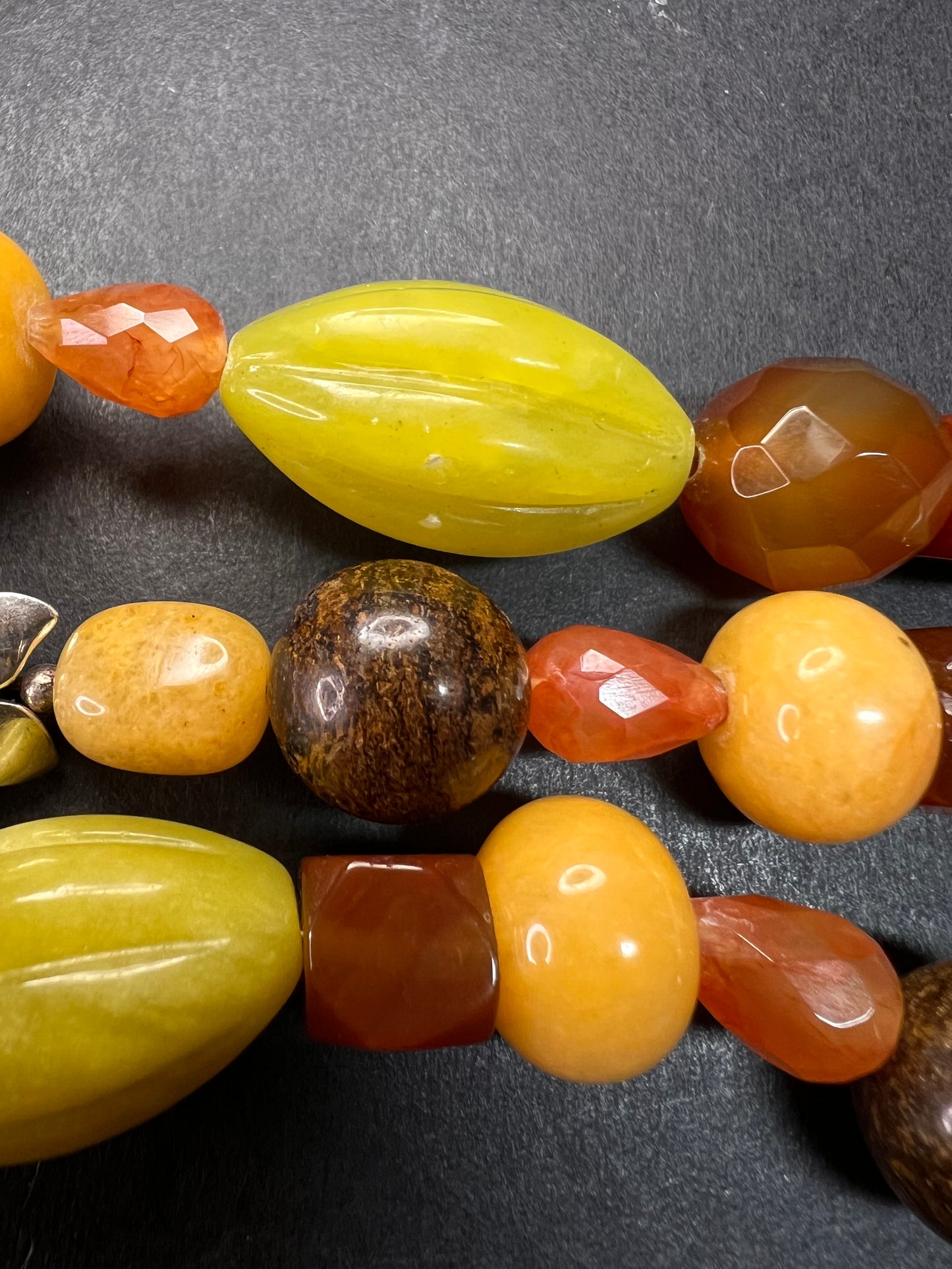 NEW multi stone 18 inch necklace with sterling silver flower toggle clasp