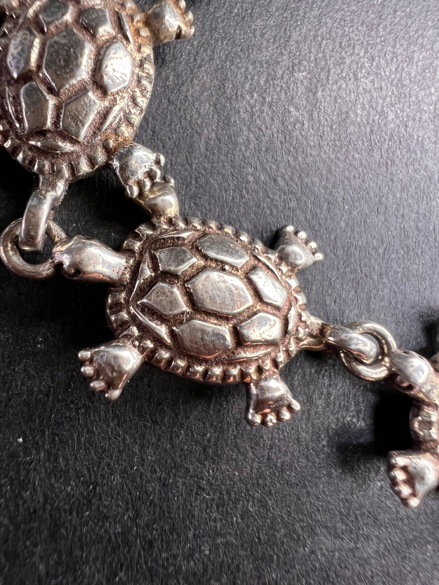 Vintage sterling silver turtles bracelet