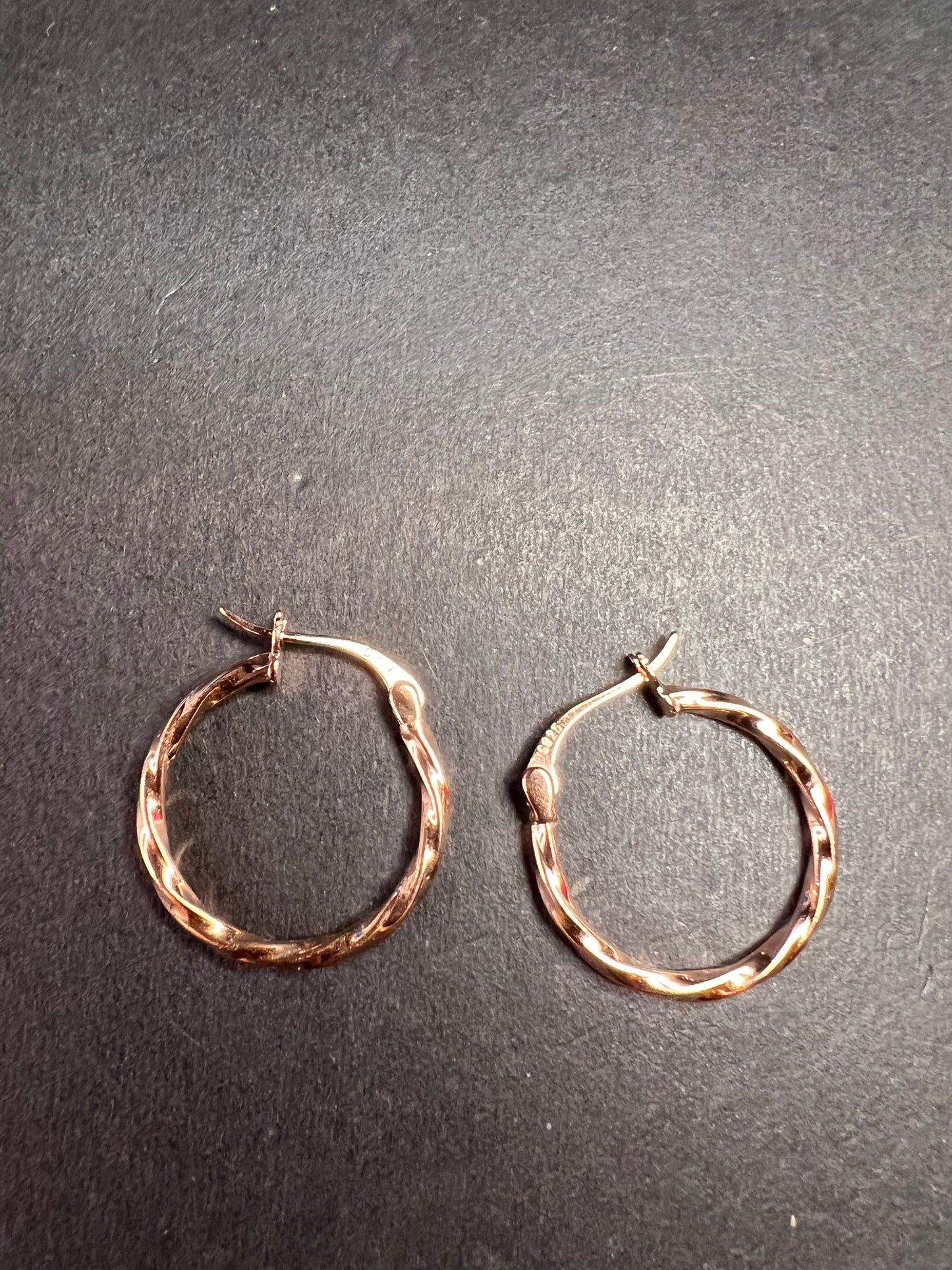 NEW gold over sterling silver twisted hoop earrings