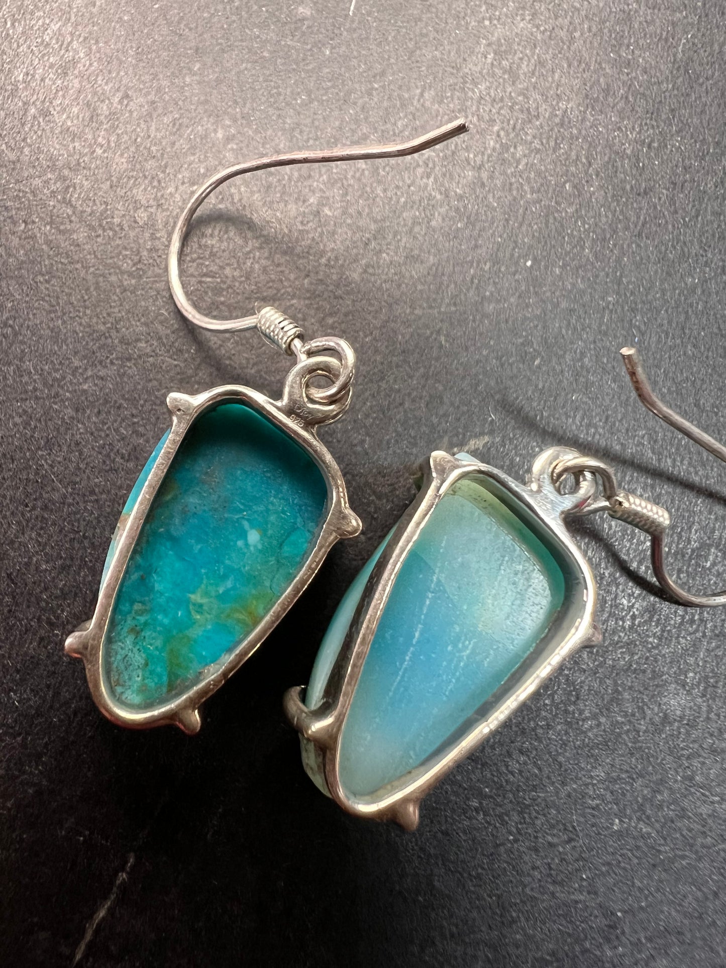 NEW Peruvian opalina sterling silver dangle earrings