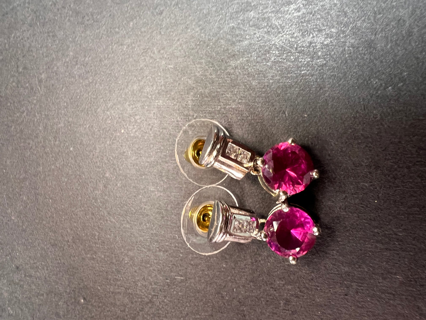Lab purple sapphire and topaz sterling silver earrings