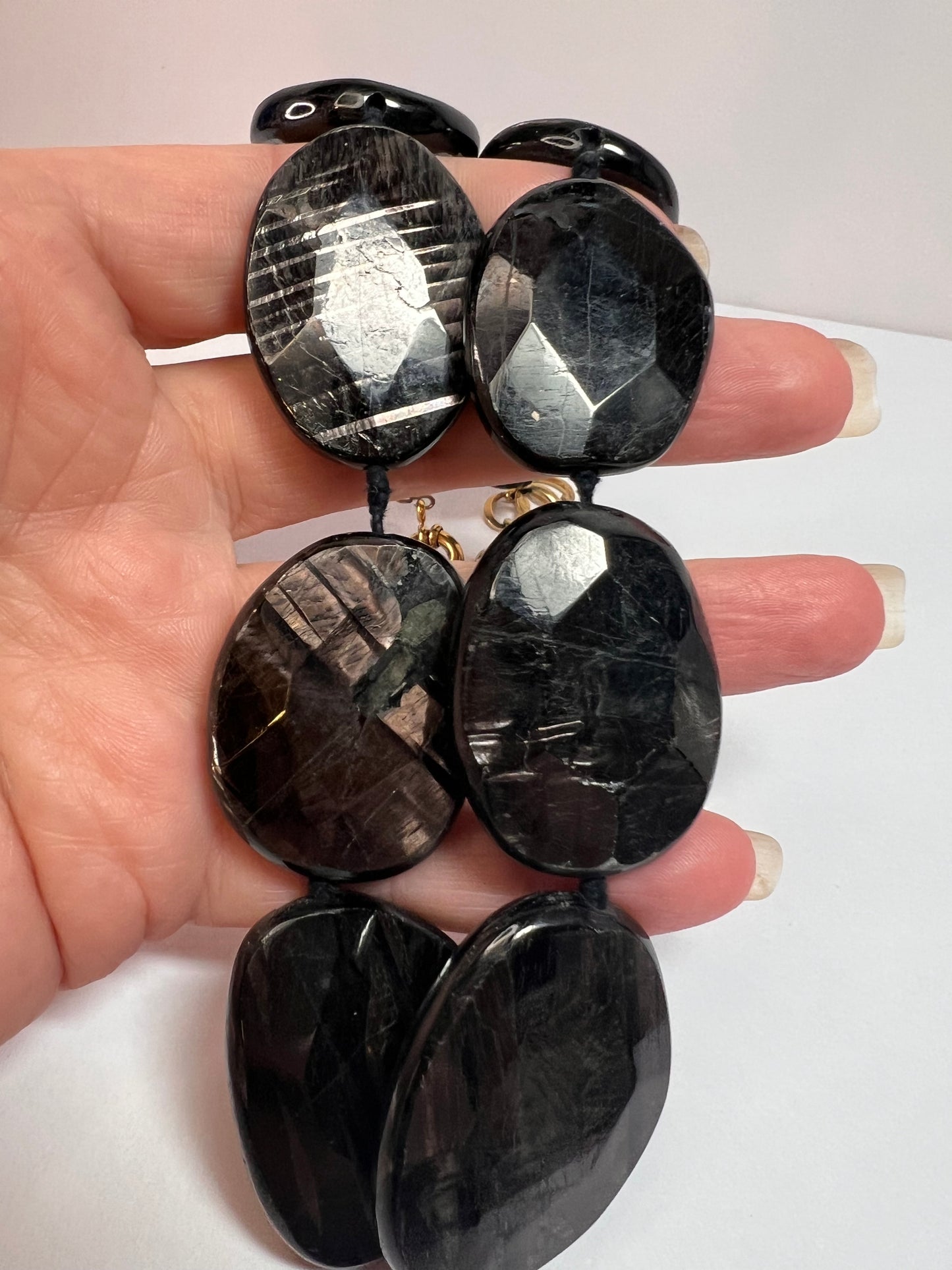 NEW Hypersthene necklace in gold over bronze