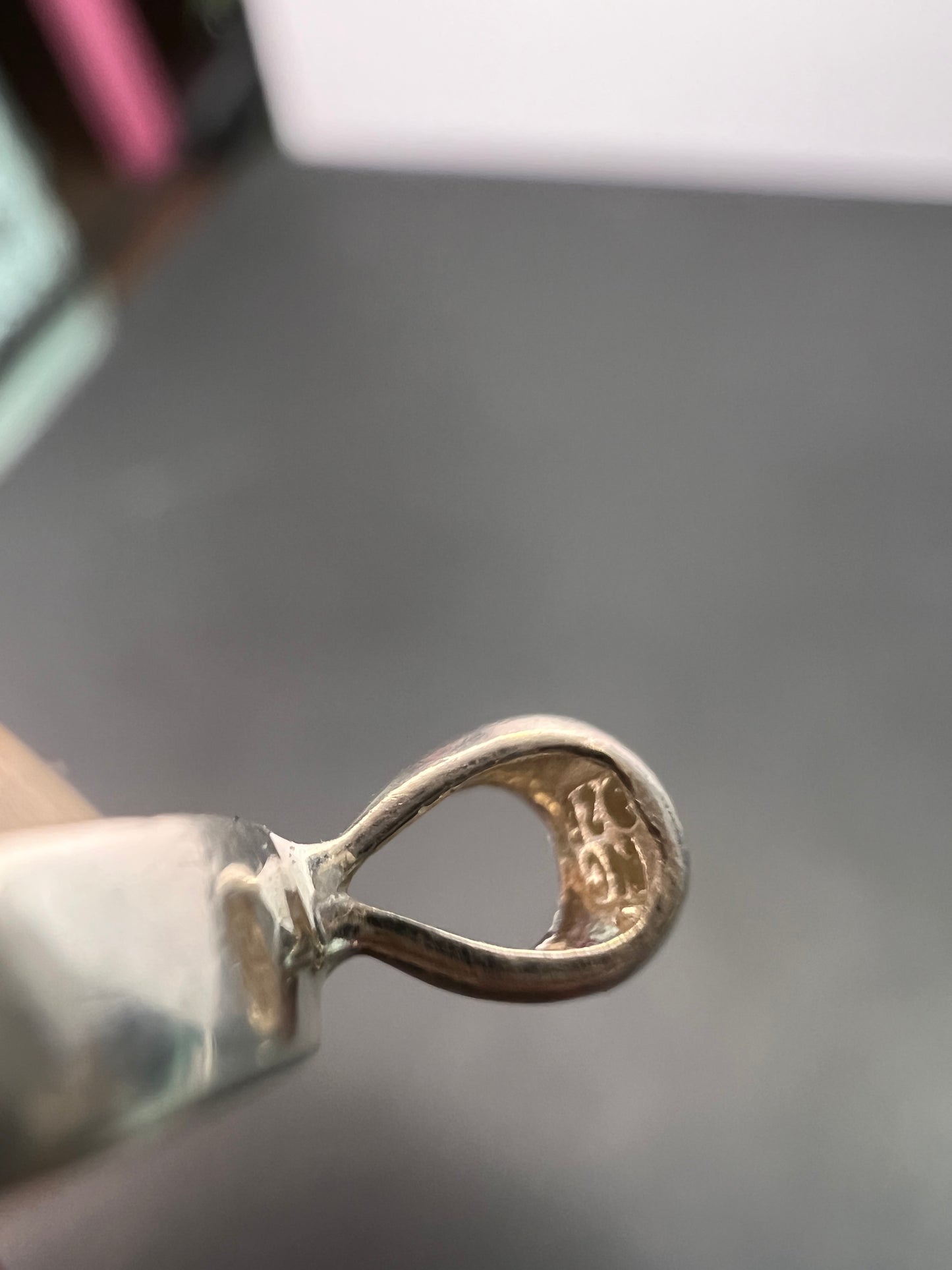 NEW watermelon bi color tourmaline sterling silver pendant 1.24 grams