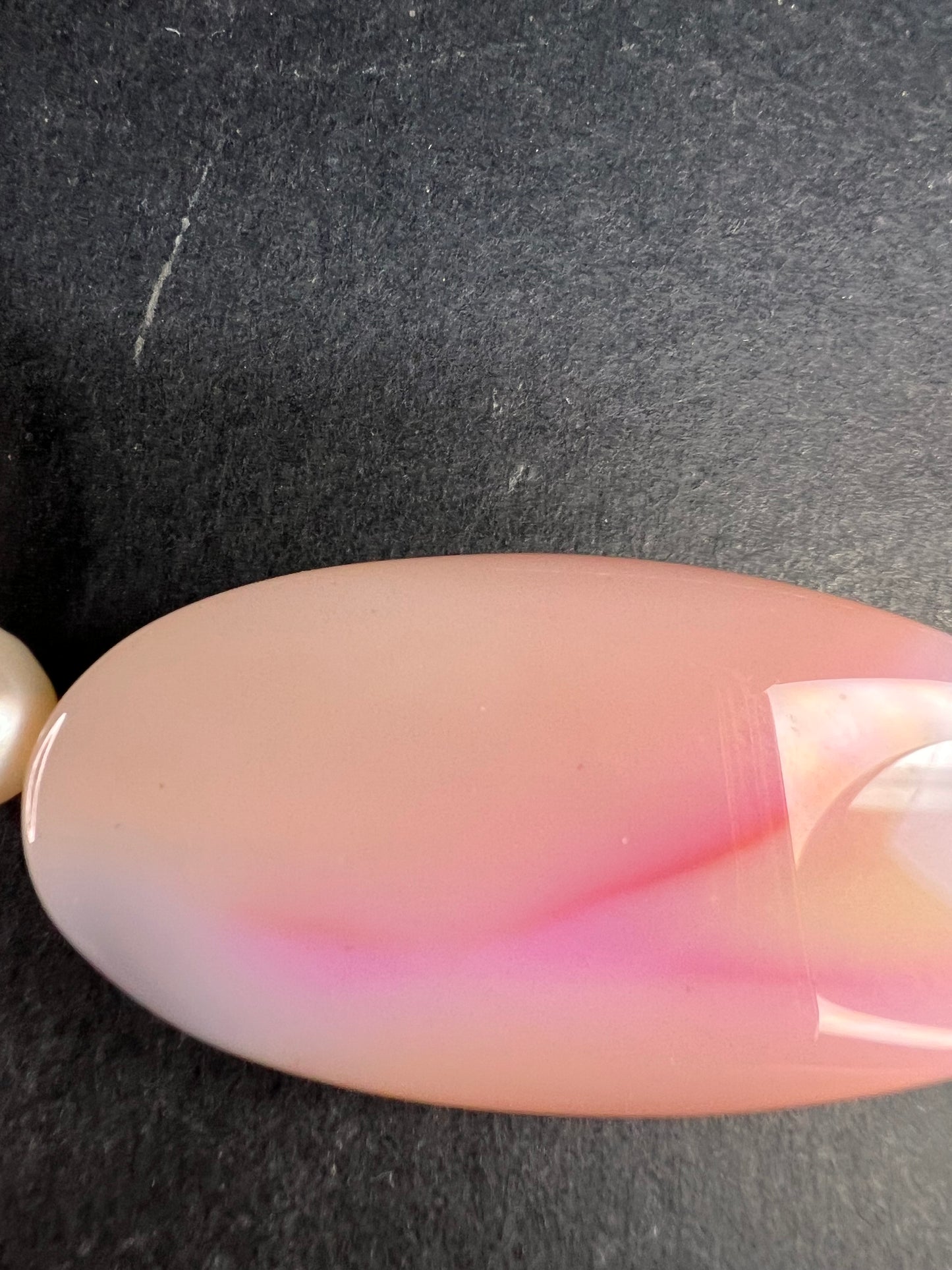 NEW freshwater pearl and agate necklace with sterling silver clasp