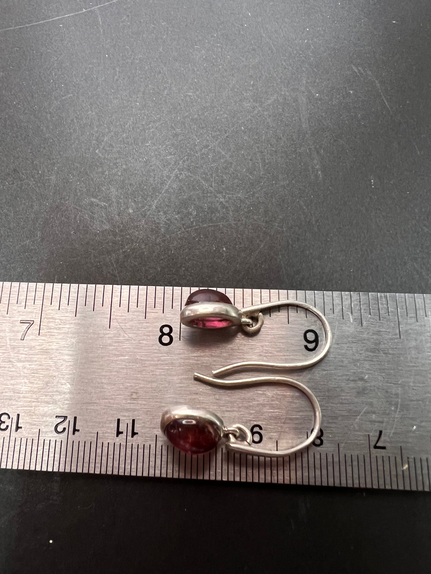 NEW Rubellite sterling silver dangle earrings 3.39 grams
