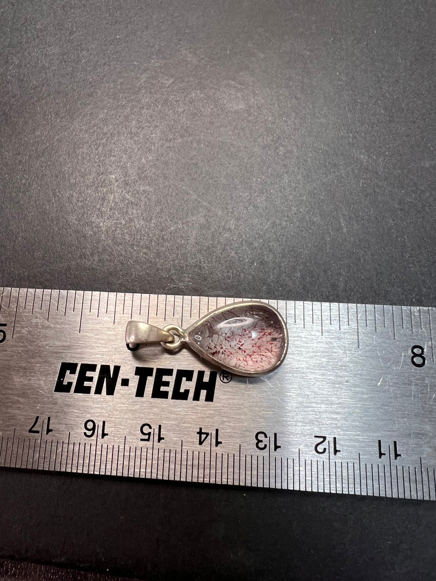 NEW Lepidocrocite super 7 sterling silver teardrop pendant 3.31 grams