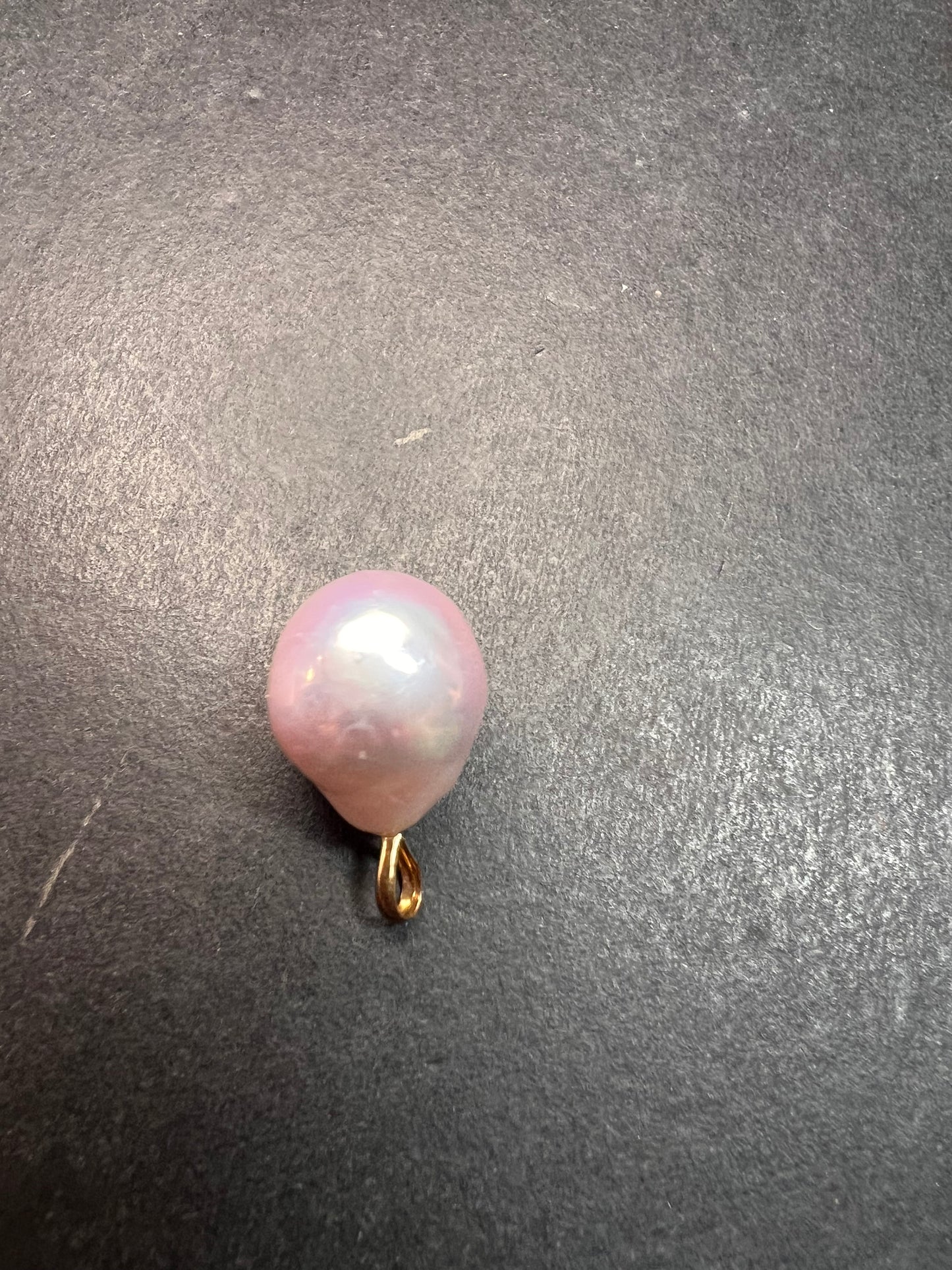 14k rose gold mauve pink baroque pearl pendant