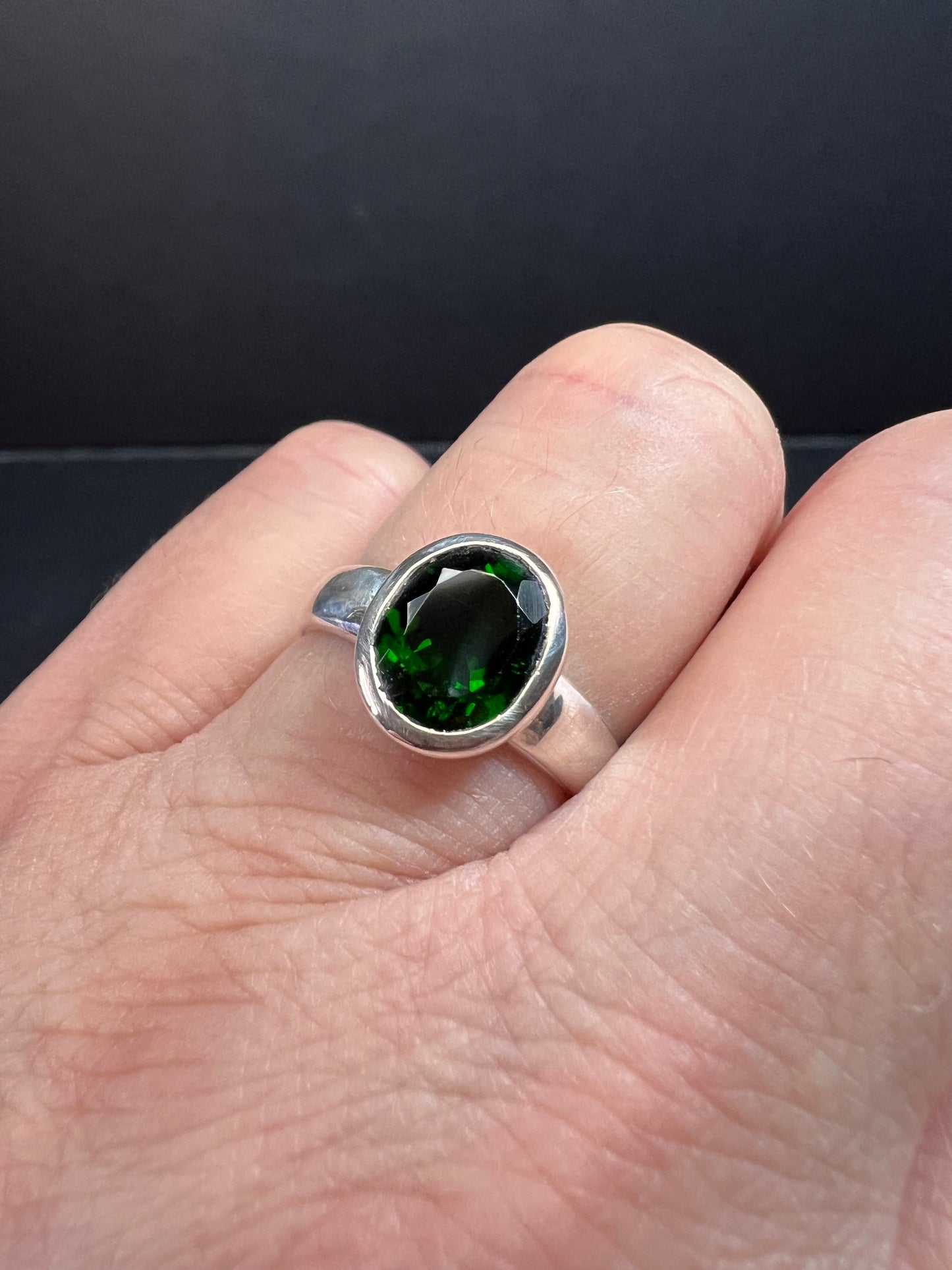 NEW Chrome tourmaline sterling silver ring size 7.5