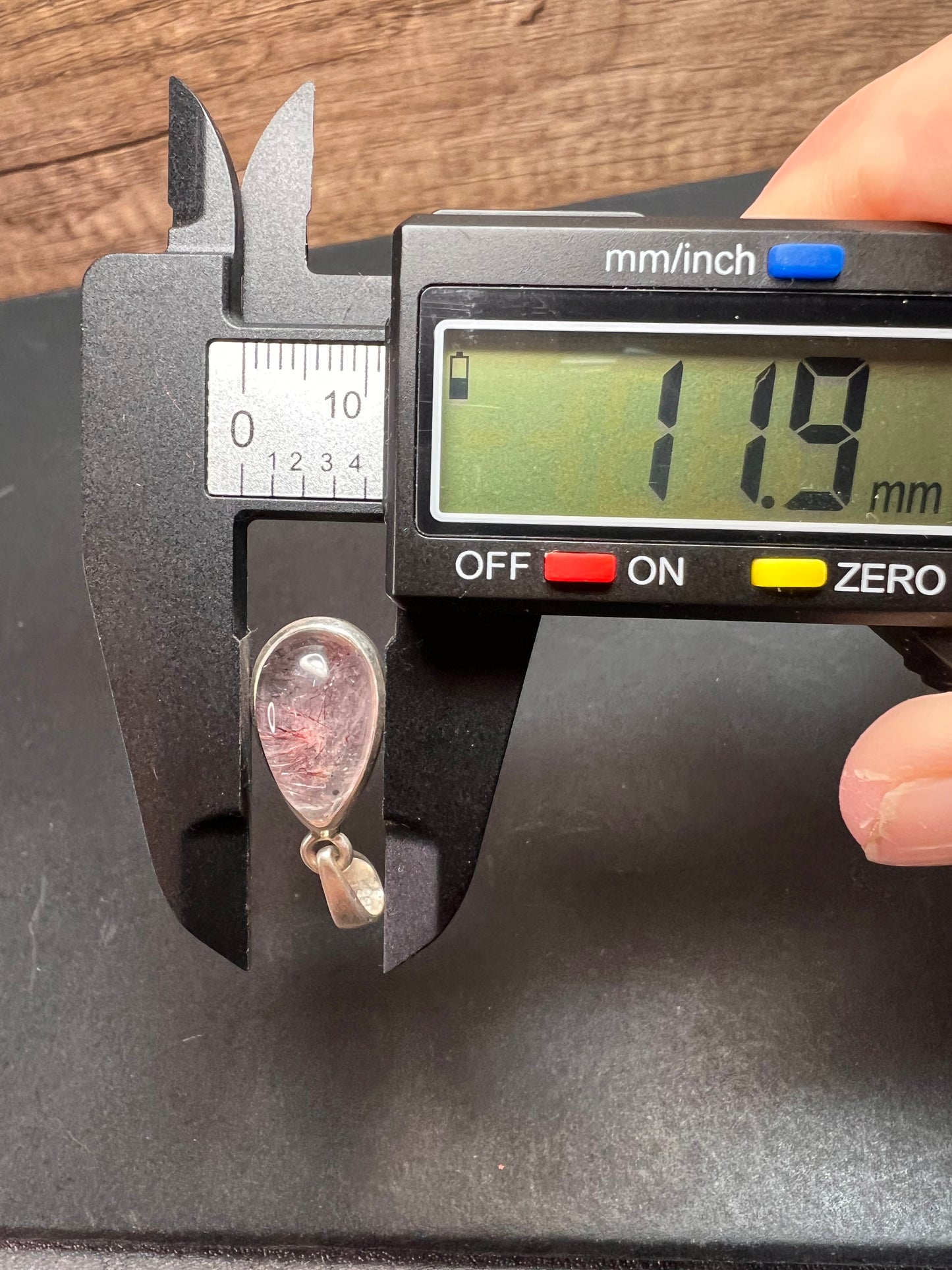 NEW Lepidocrocite super 7 teardrop sterling silver pendant 3.56 grams