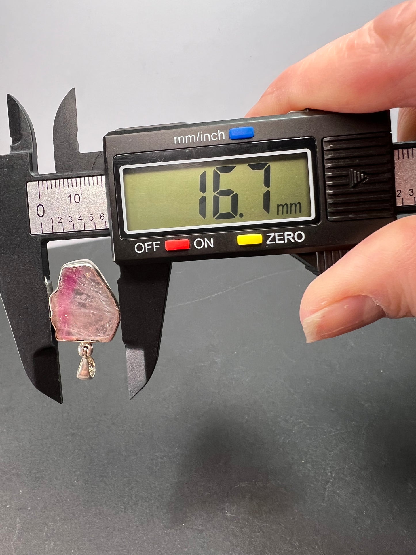 NEW Pink bi color tourmaline sterling silver pendant 2.79 grams