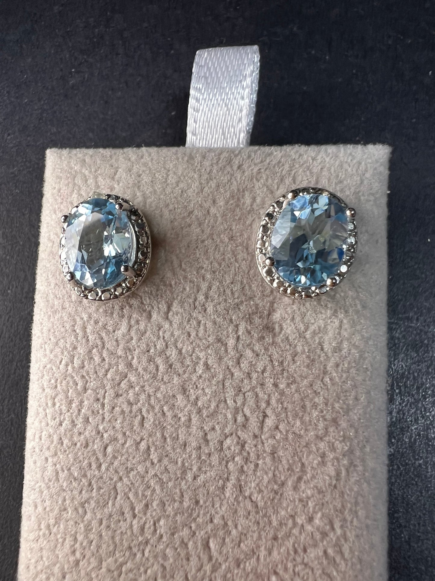 Sky Blue Topaz Sterling Silver Earrings 4.71ctw