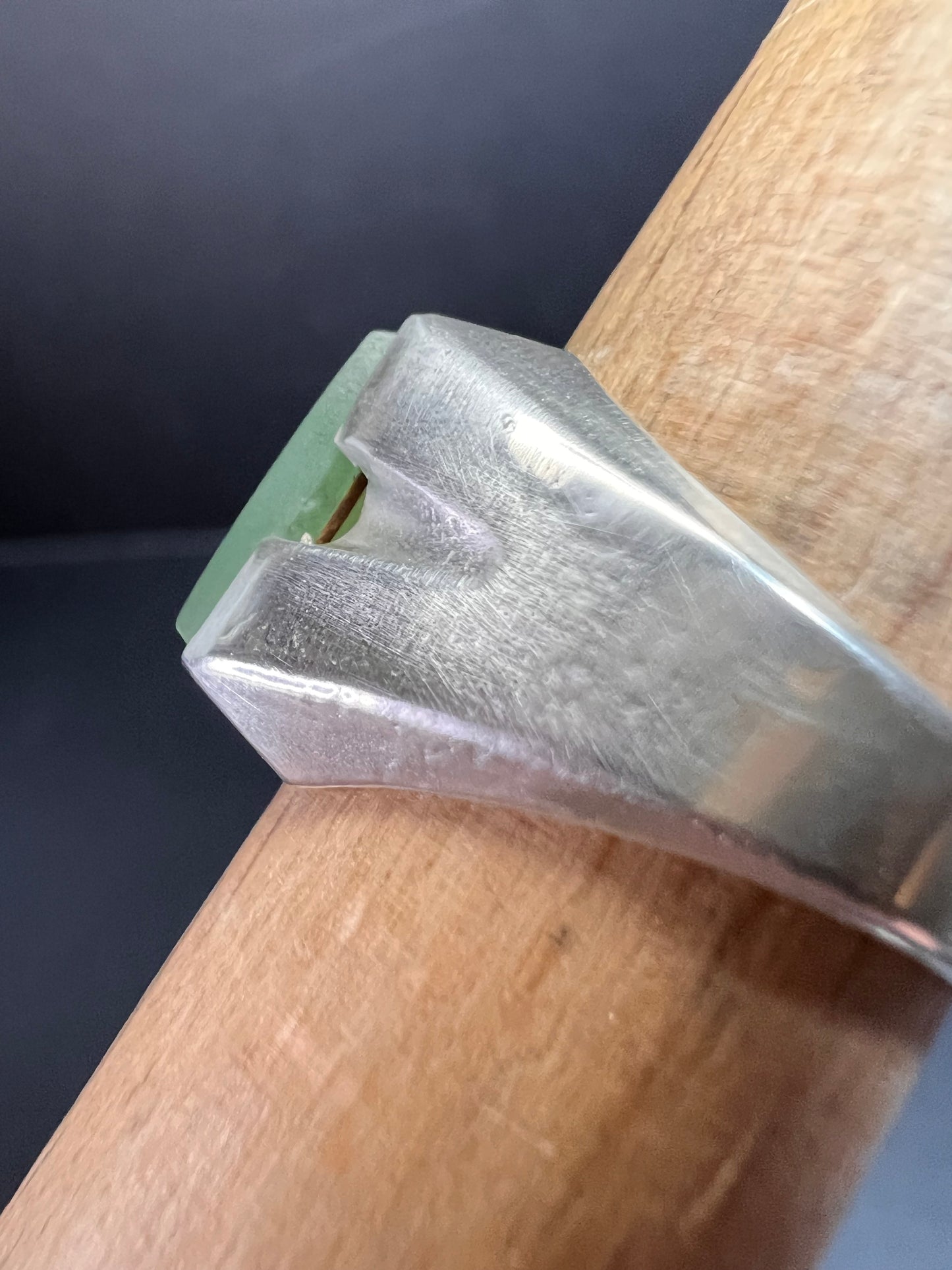 Vintage Nephrite Jade Pa Ha Company Sterling silver ring size 9