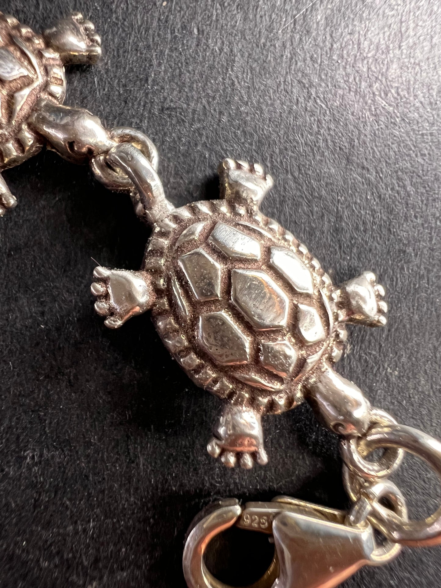 Vintage sterling silver turtles bracelet