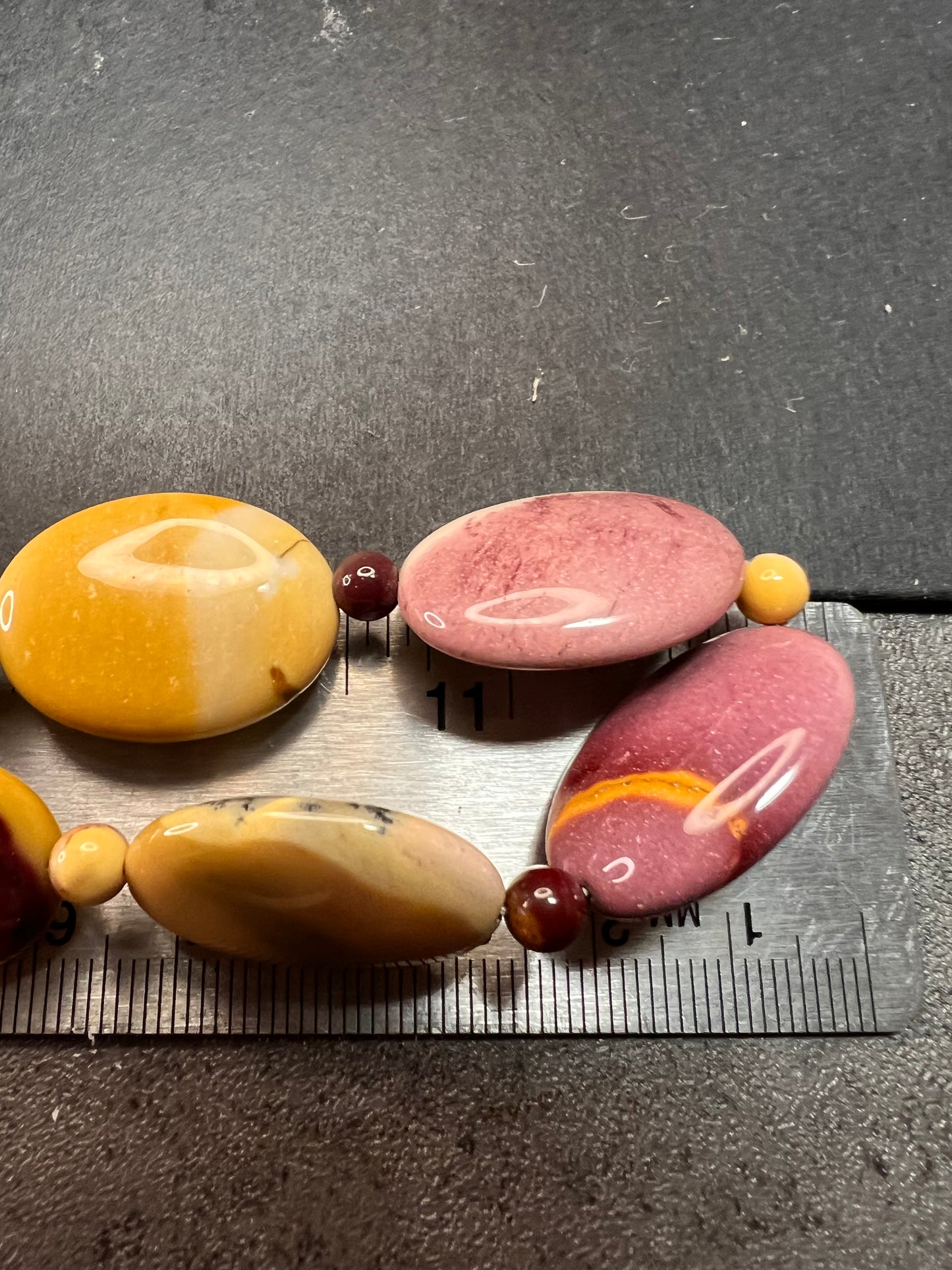 NEW Mookaite Jasper 24 inch necklace with sterling silver clasp