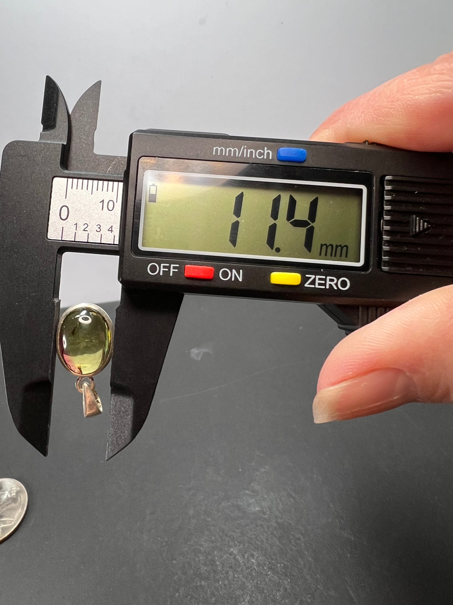 NEW Green with pink tourmaline sterling silver pendant 2.34 grams