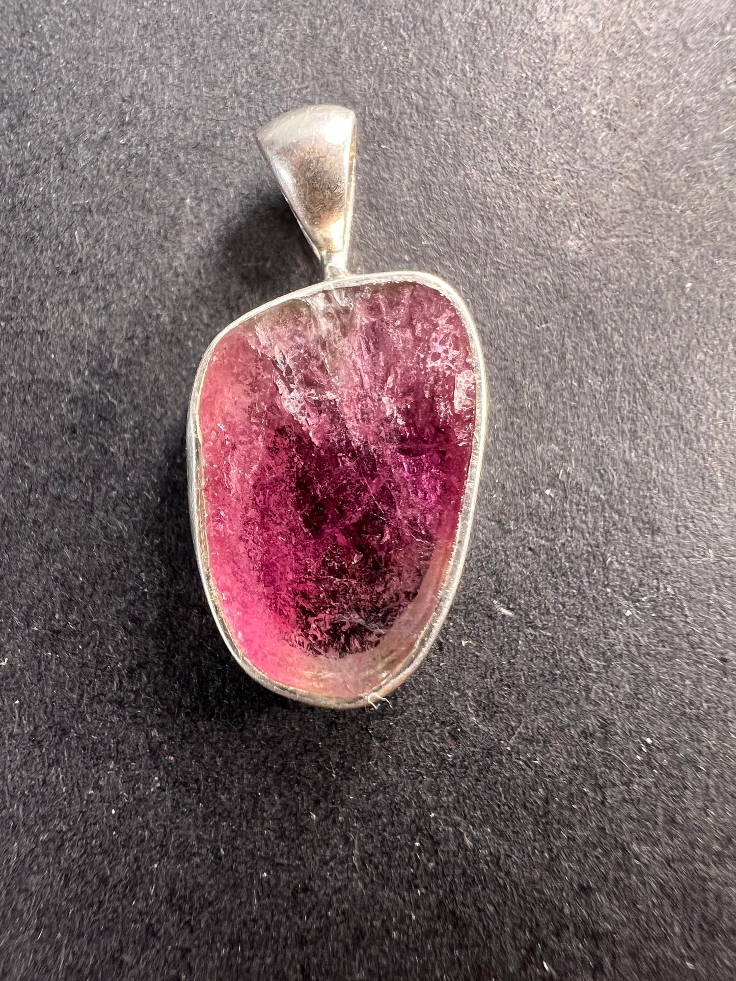 NEW Pink and white tourmaline sterling silver pendant 1.68 grams