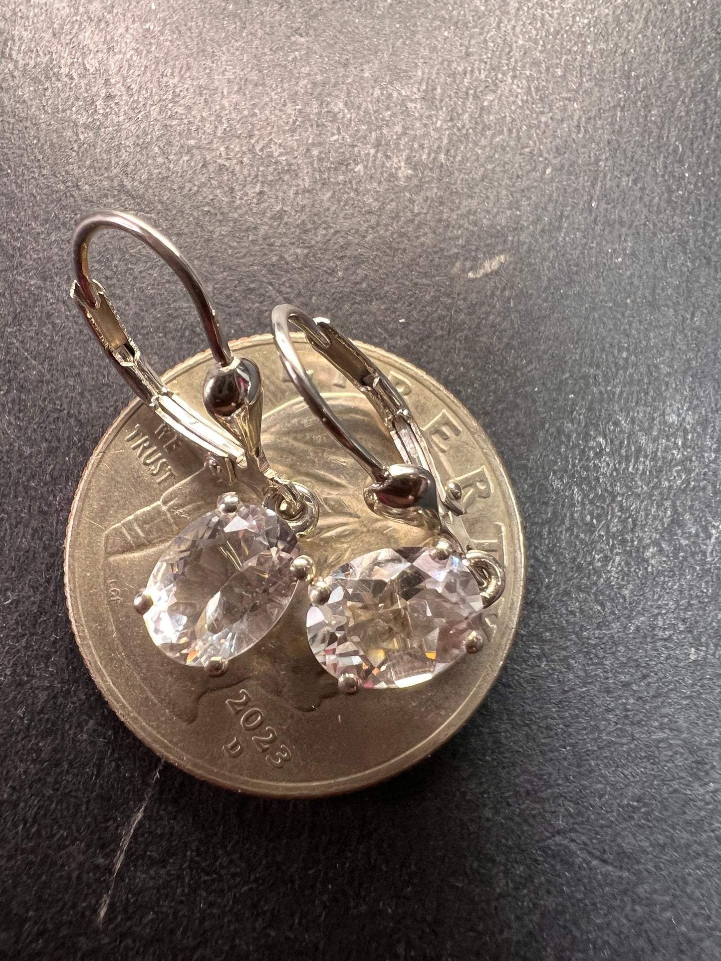 NEW petalite sterling silver lever back earrings